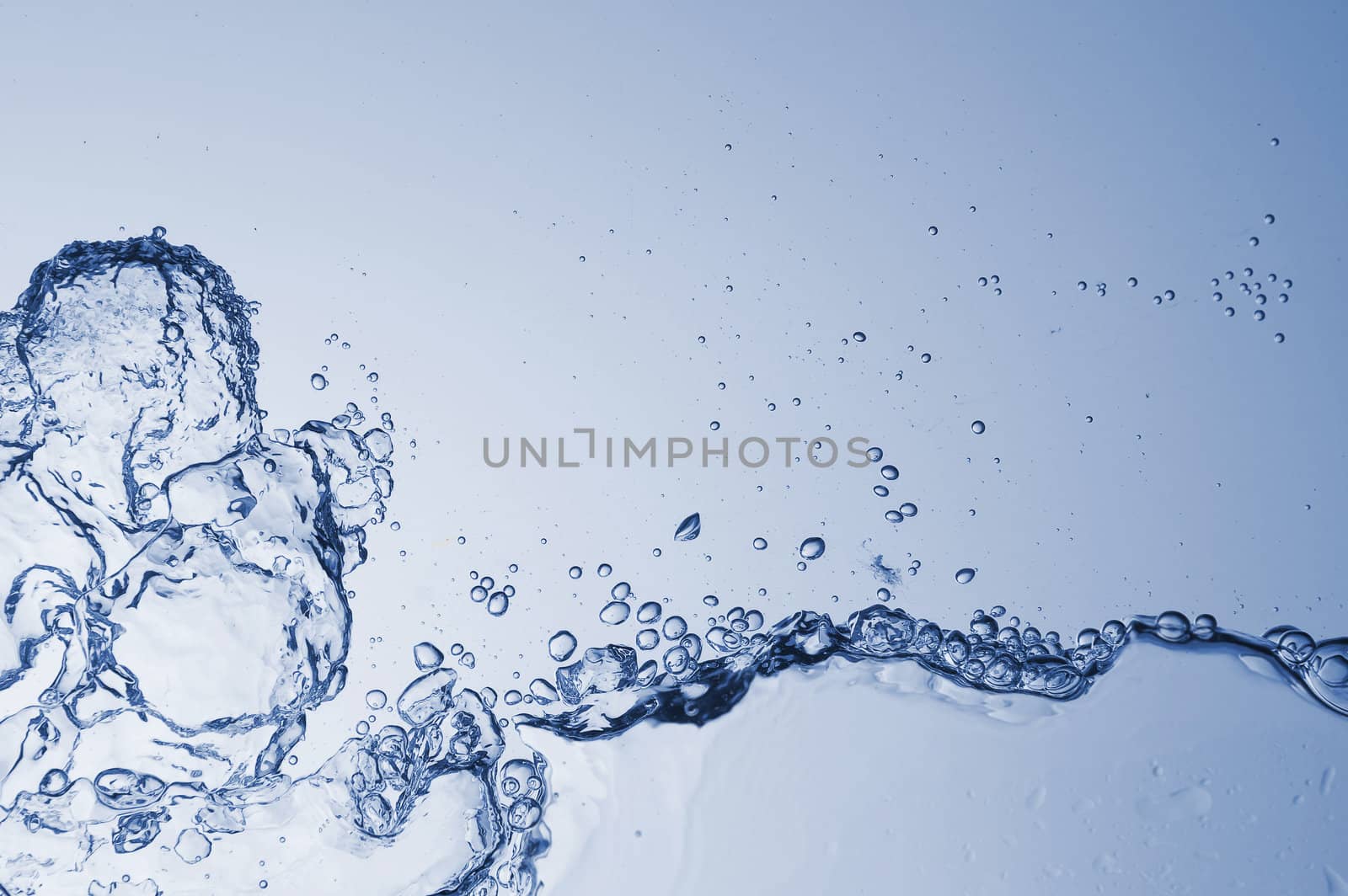 Abstract blue wave splash background by bugno