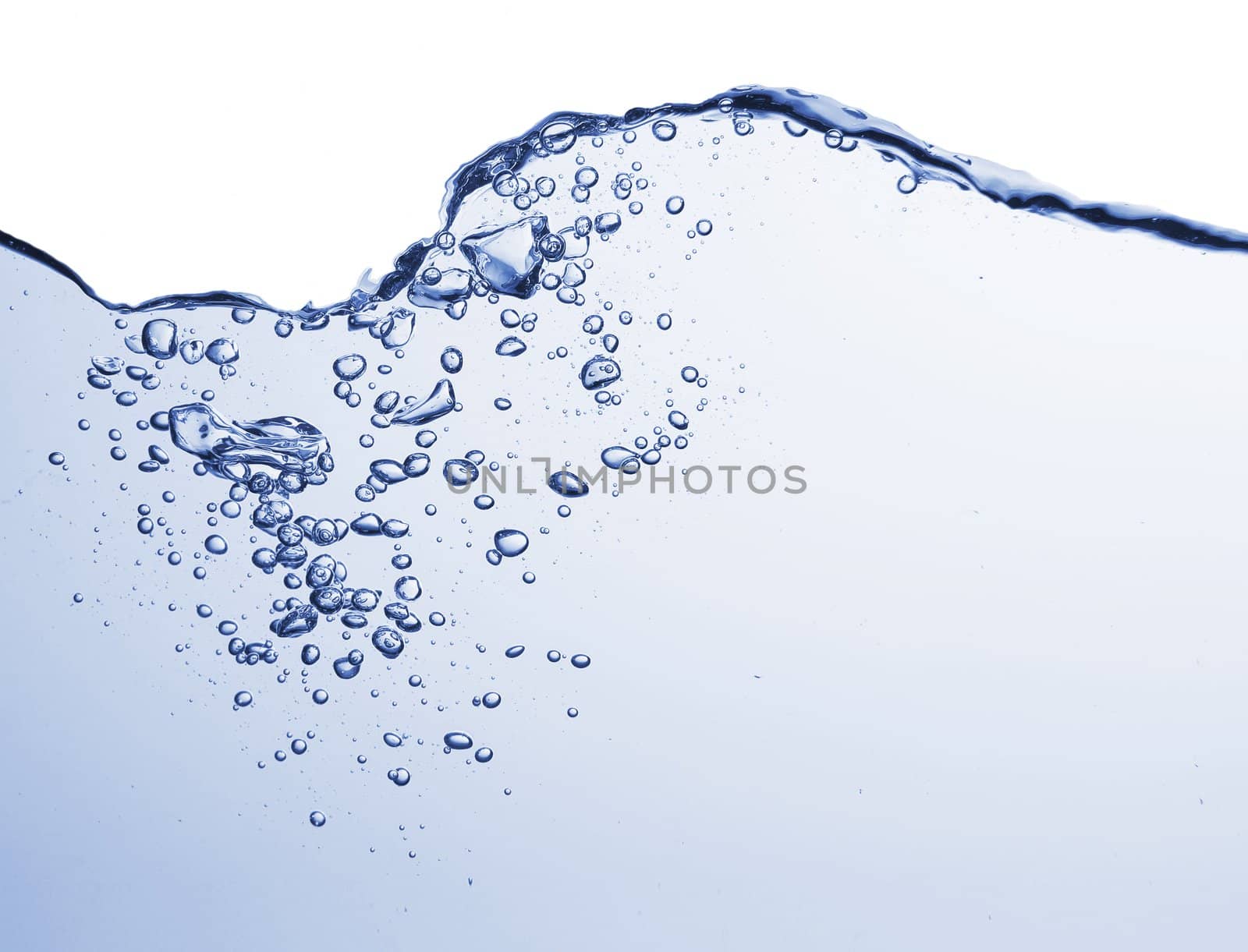 Abstract blue wave, fantastic background, splash water, motion blur