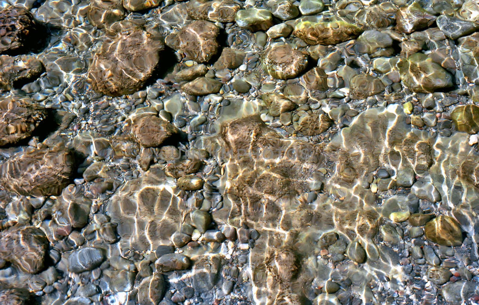 Background of sea floor with stones and pebble