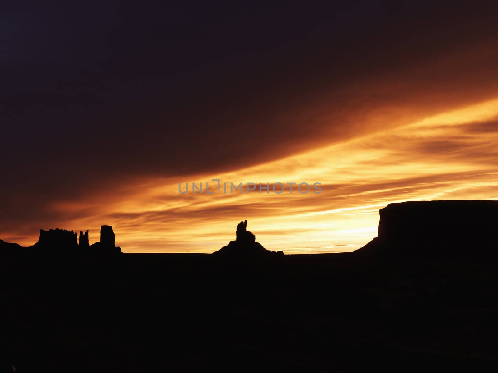 Sunset in Monument Valley. by iofoto