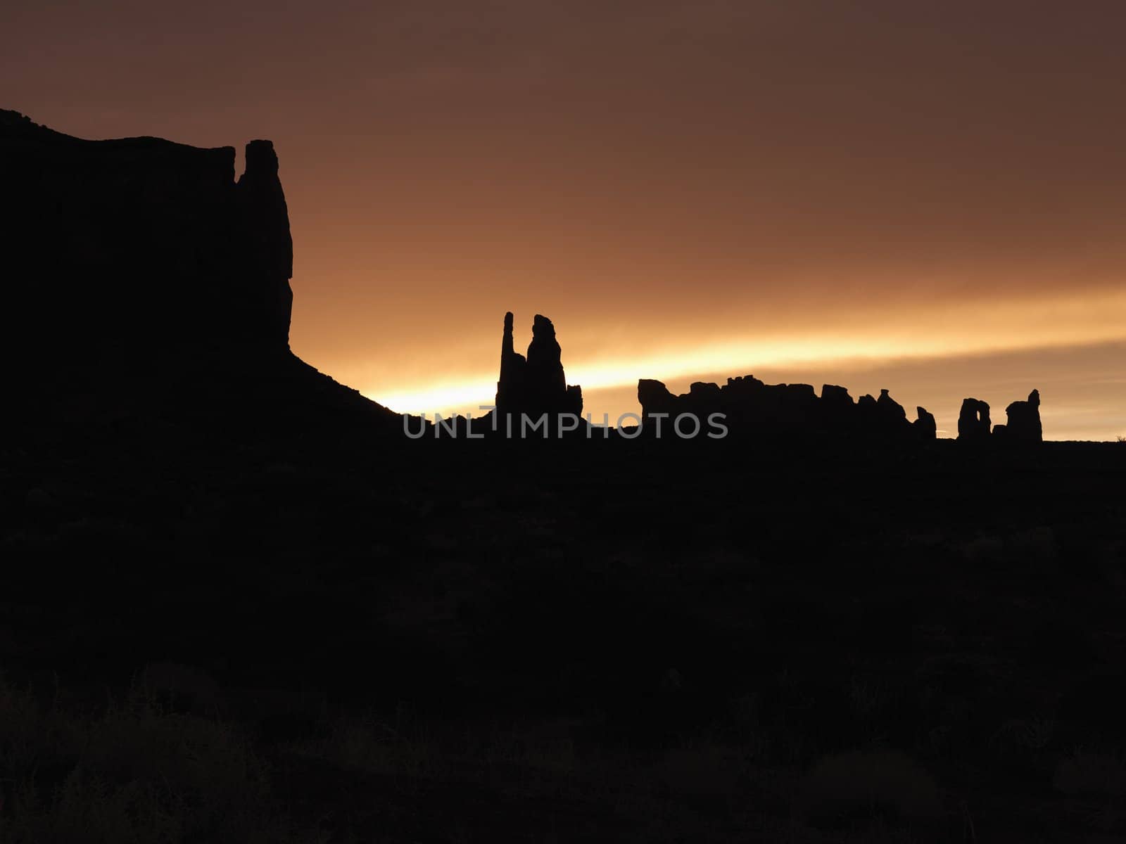 Sunset in Monument Valley. by iofoto