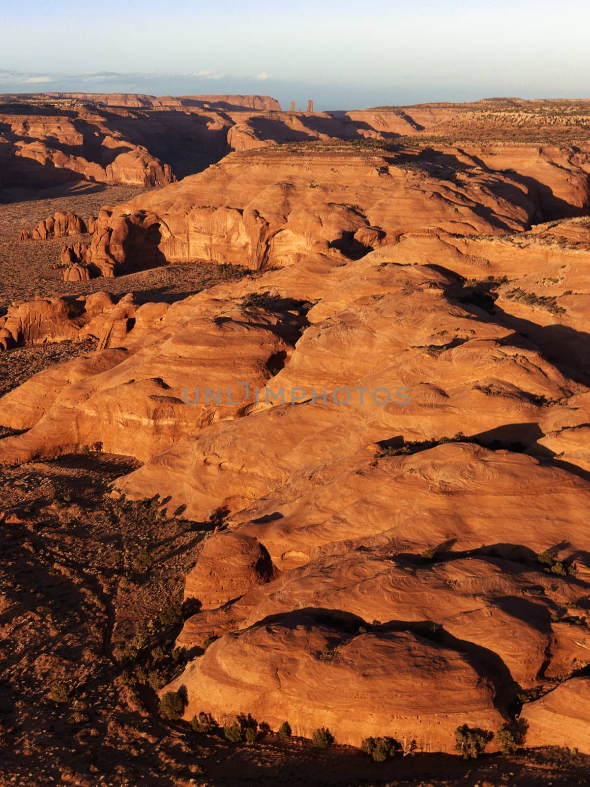 Scenic landscape of rock formations in Canyonlands, Canyonlands National Park, Utah, United States.