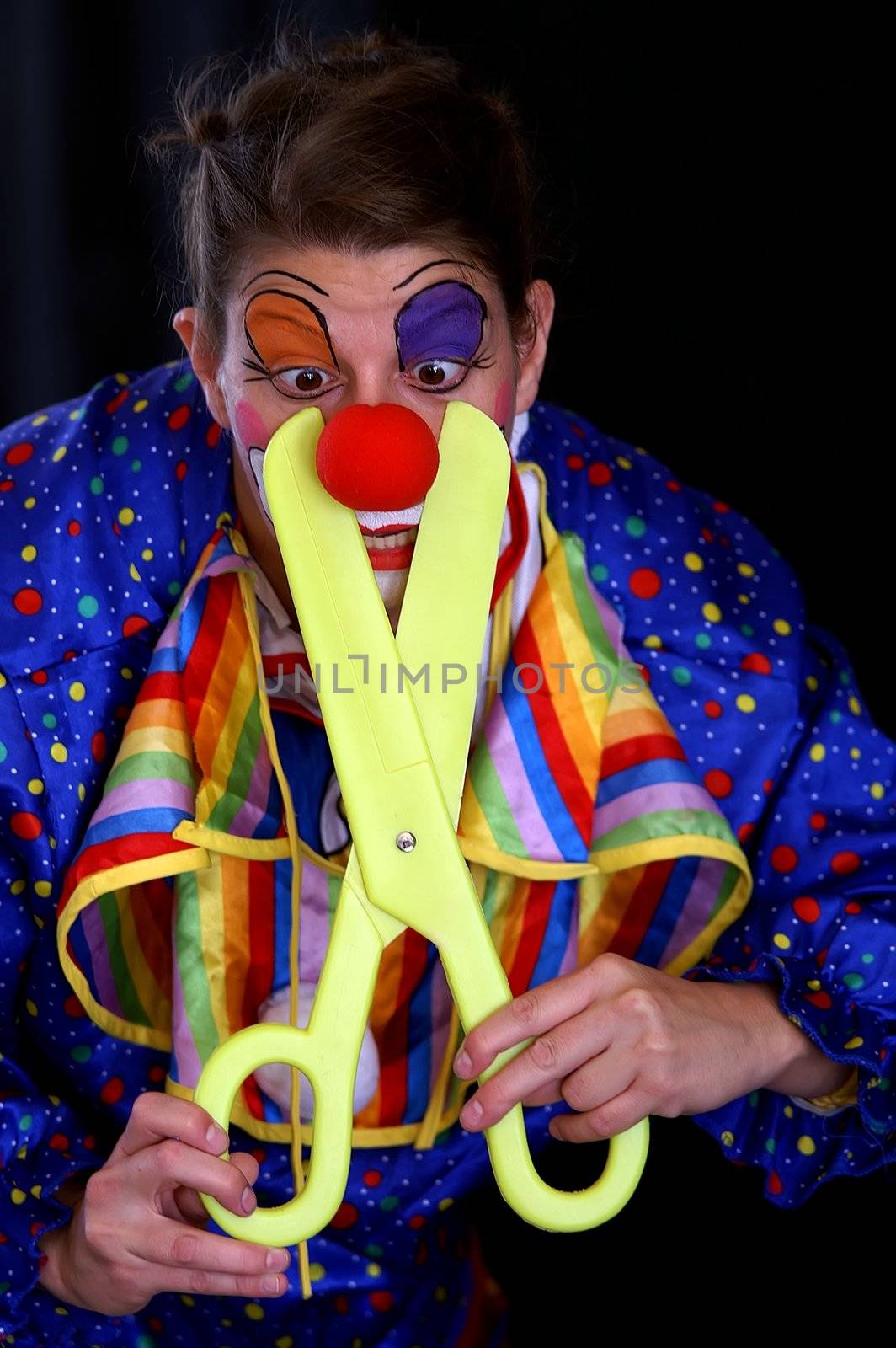 colorful clown with funny face