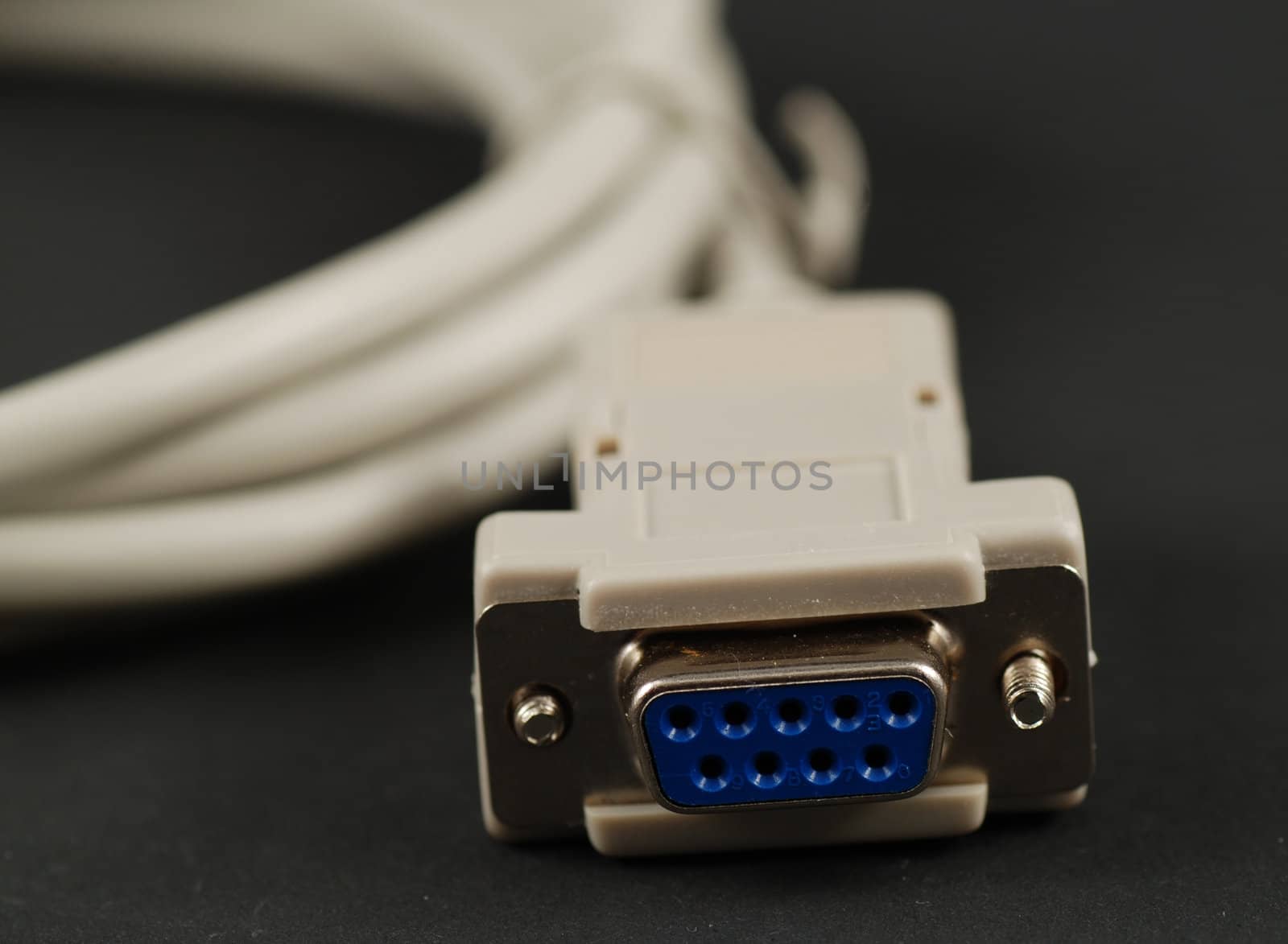 stock pictures of a cable used for serial port connections in a personal computer