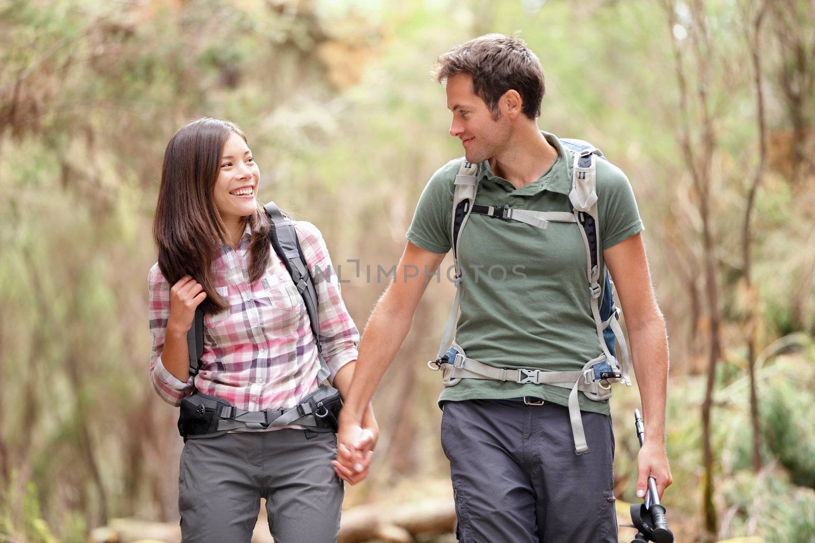 Couple hiking happy by Maridav