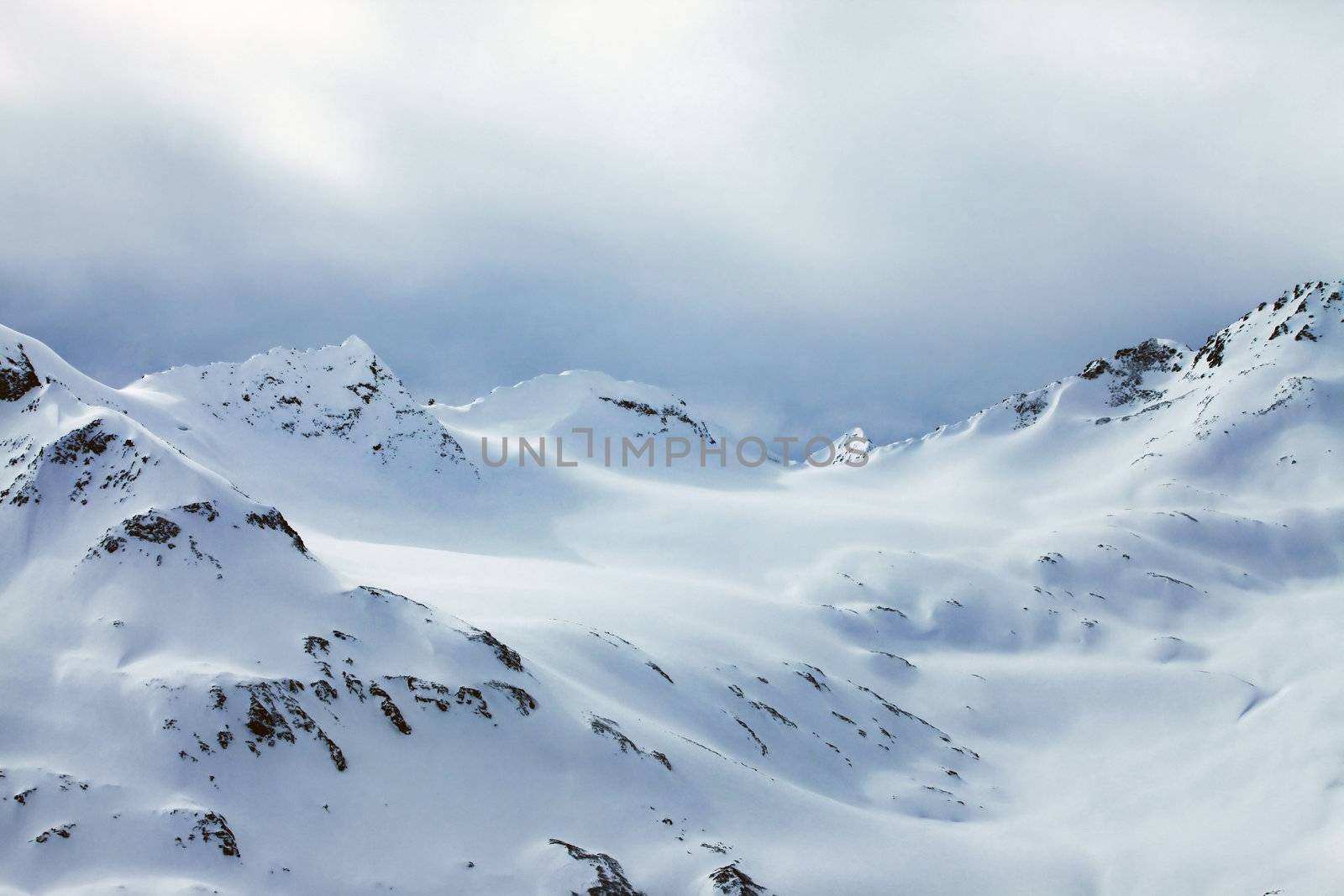 Gorge in mountains. Russia, Caucasus, Cheget Mount