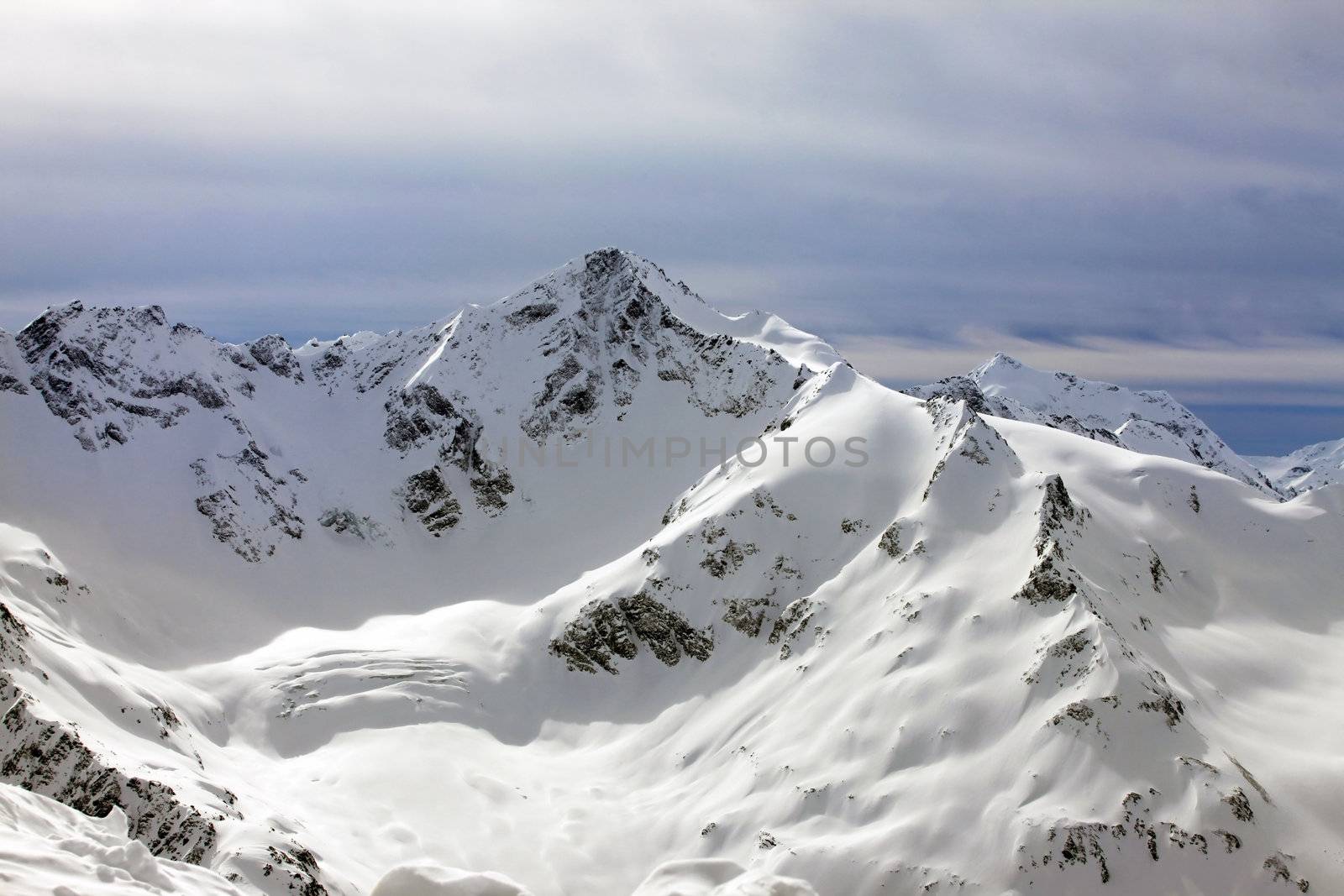 Gorge in mountains. Russia, Caucasus, Cheget Mount