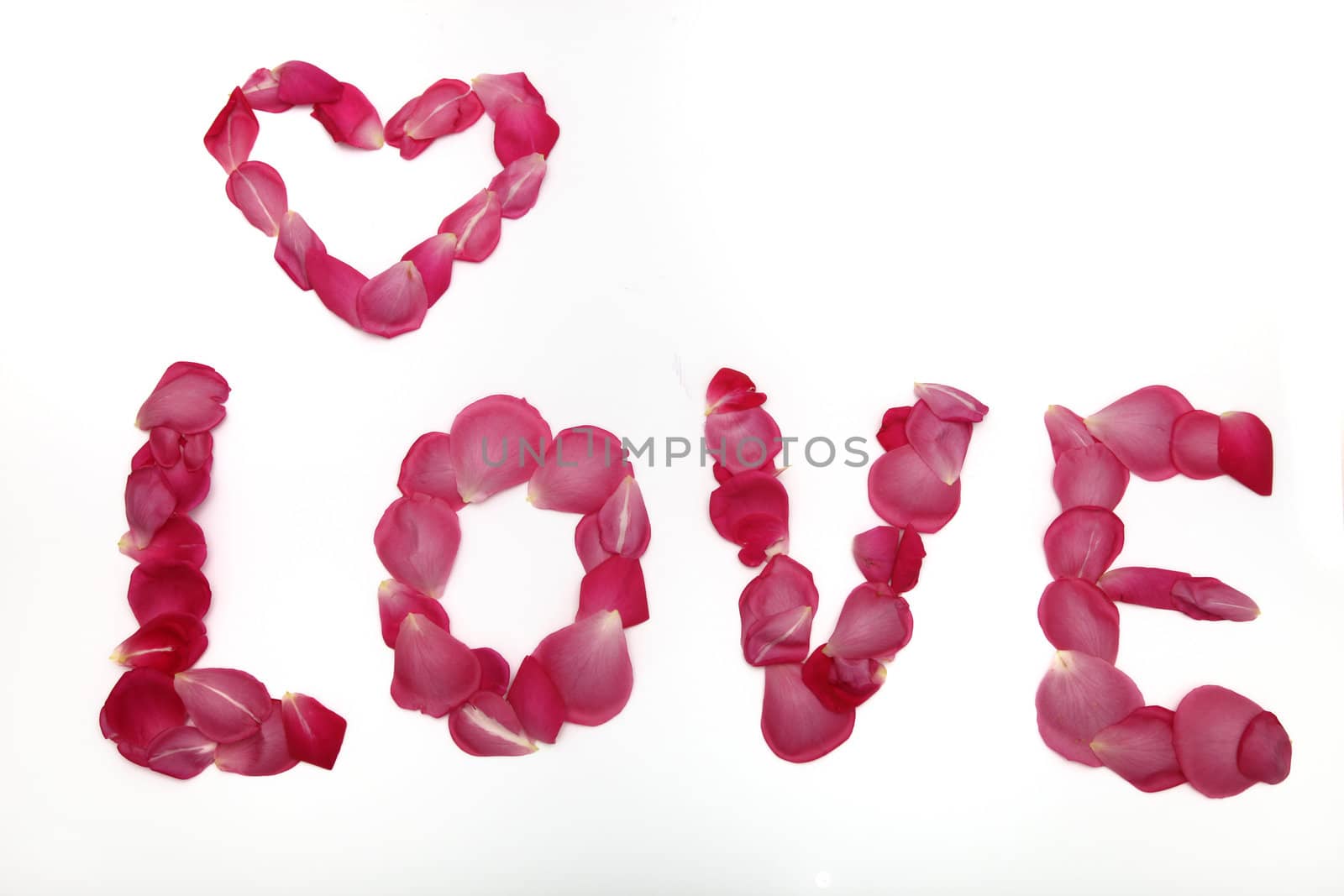 Word "Love" made ??of rose petals by Farina6000
