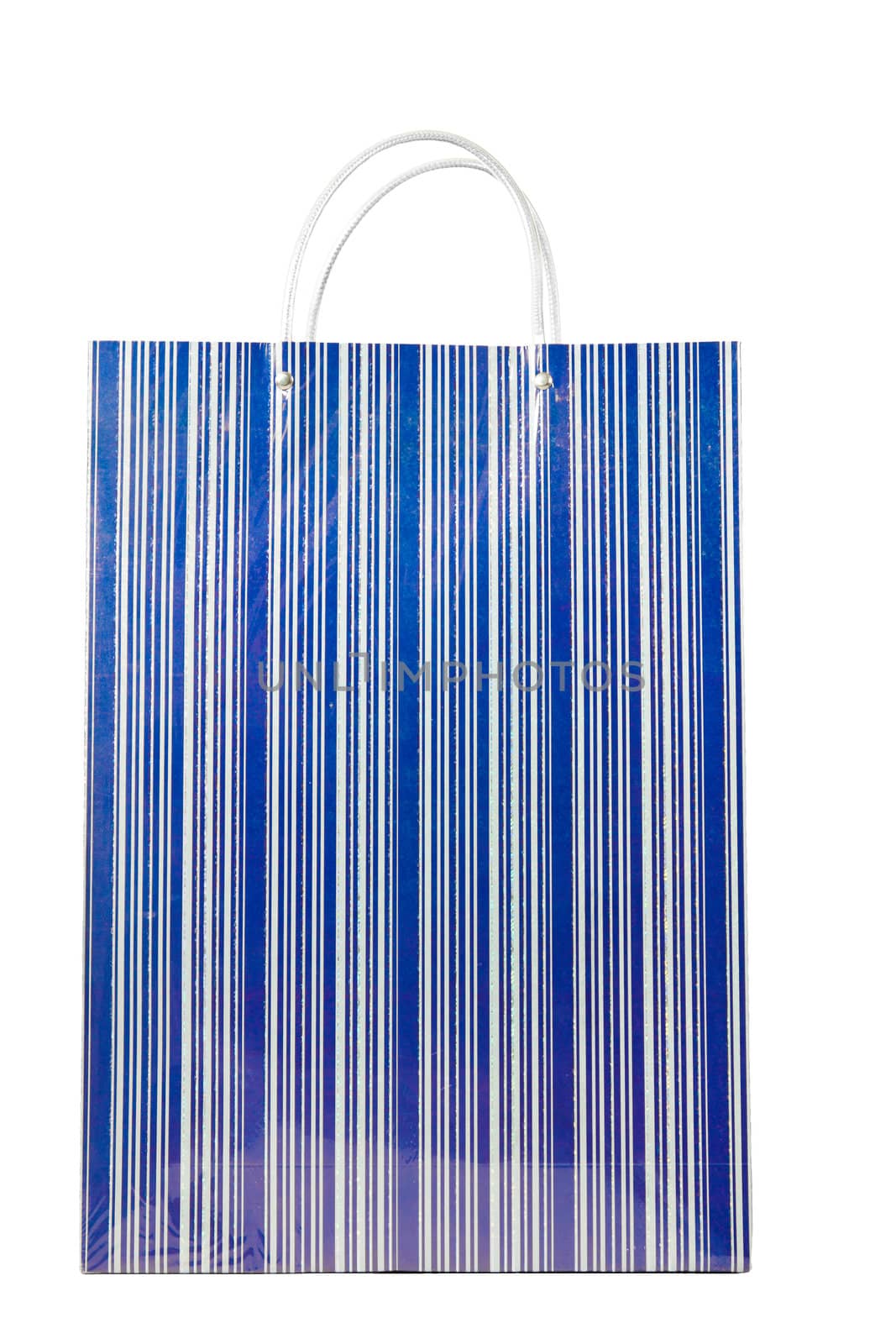 Blue shopping bag isolated over white. by Jaykayl