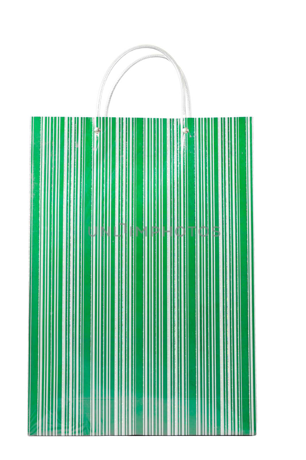 Green shopping bag isolated over white. by Jaykayl