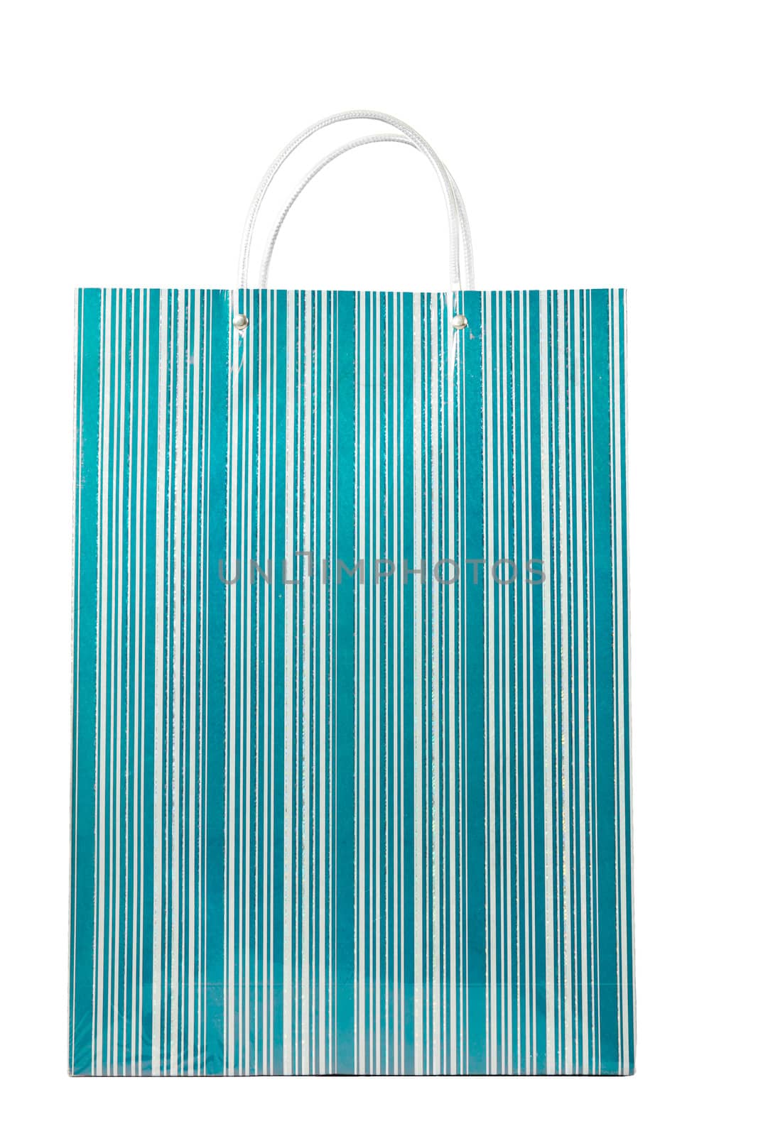Turquoise shopping bag isolated over white. by Jaykayl