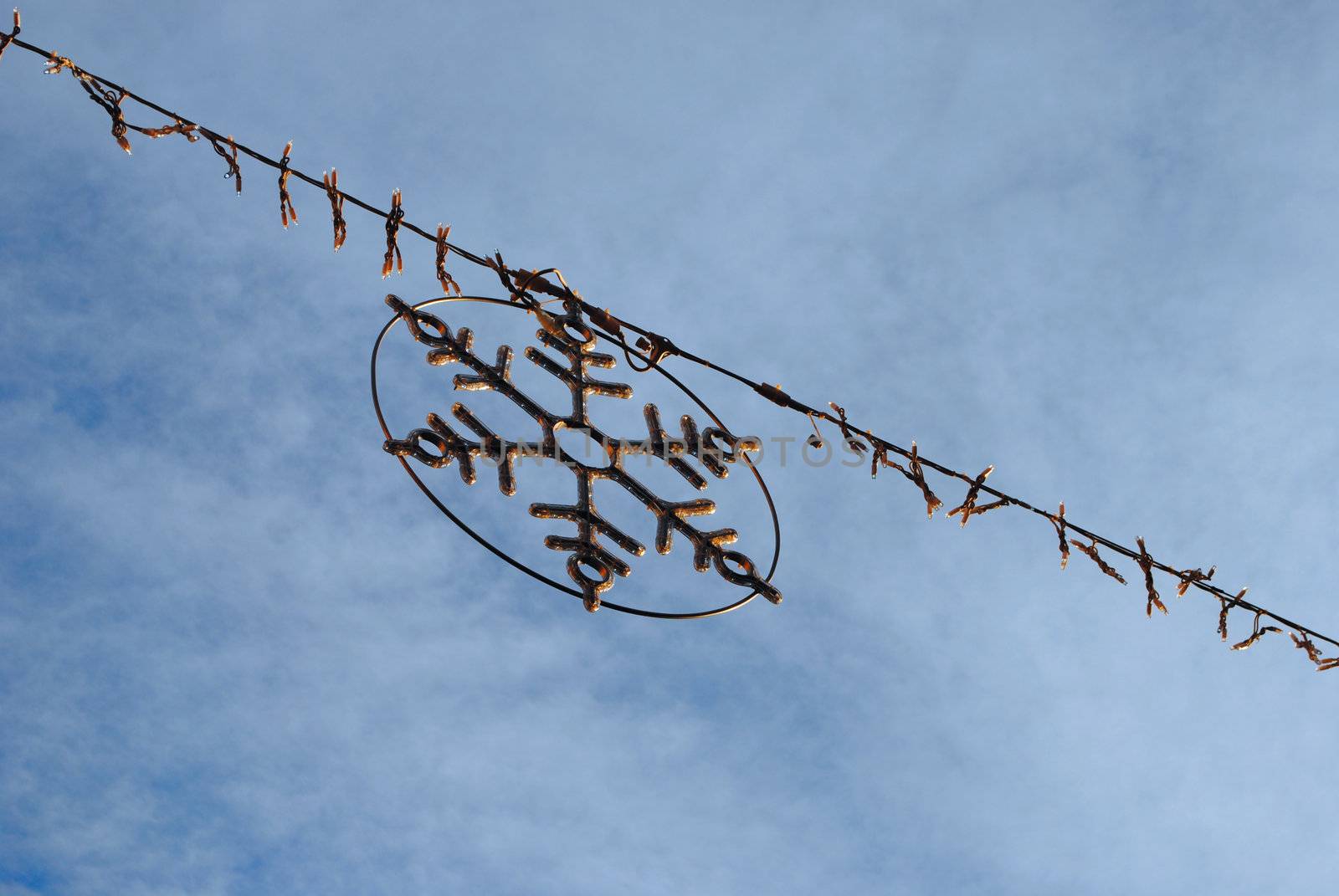 A snowflake christmas decoration.