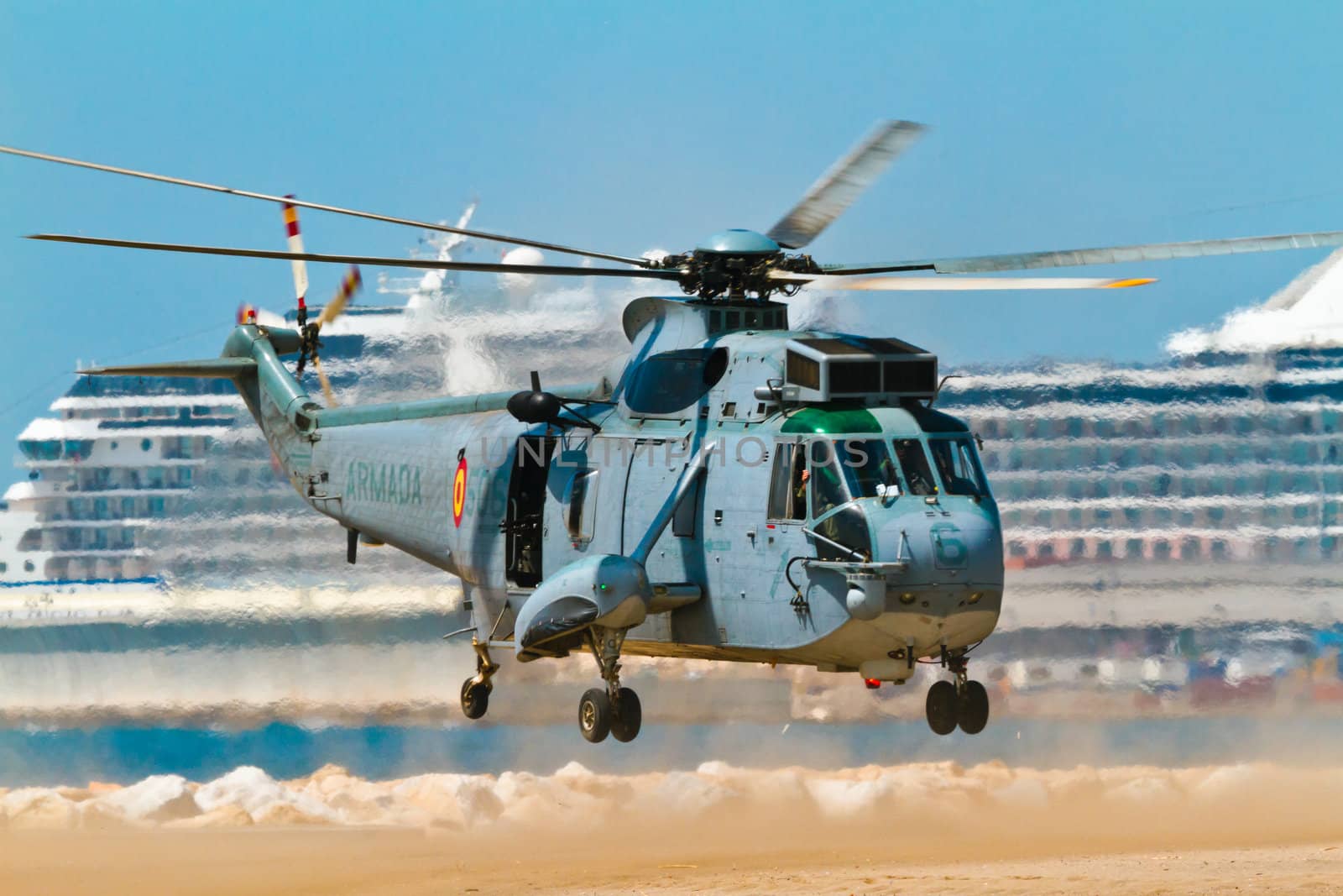 MALAGA, SPAIN-MAY 28: Helicopter Westland SH-3D/W Seaking of the Spanish Navy taking part in an exhibition on the day of the spanish army forces on May 28, 2011, in Malaga, Spain