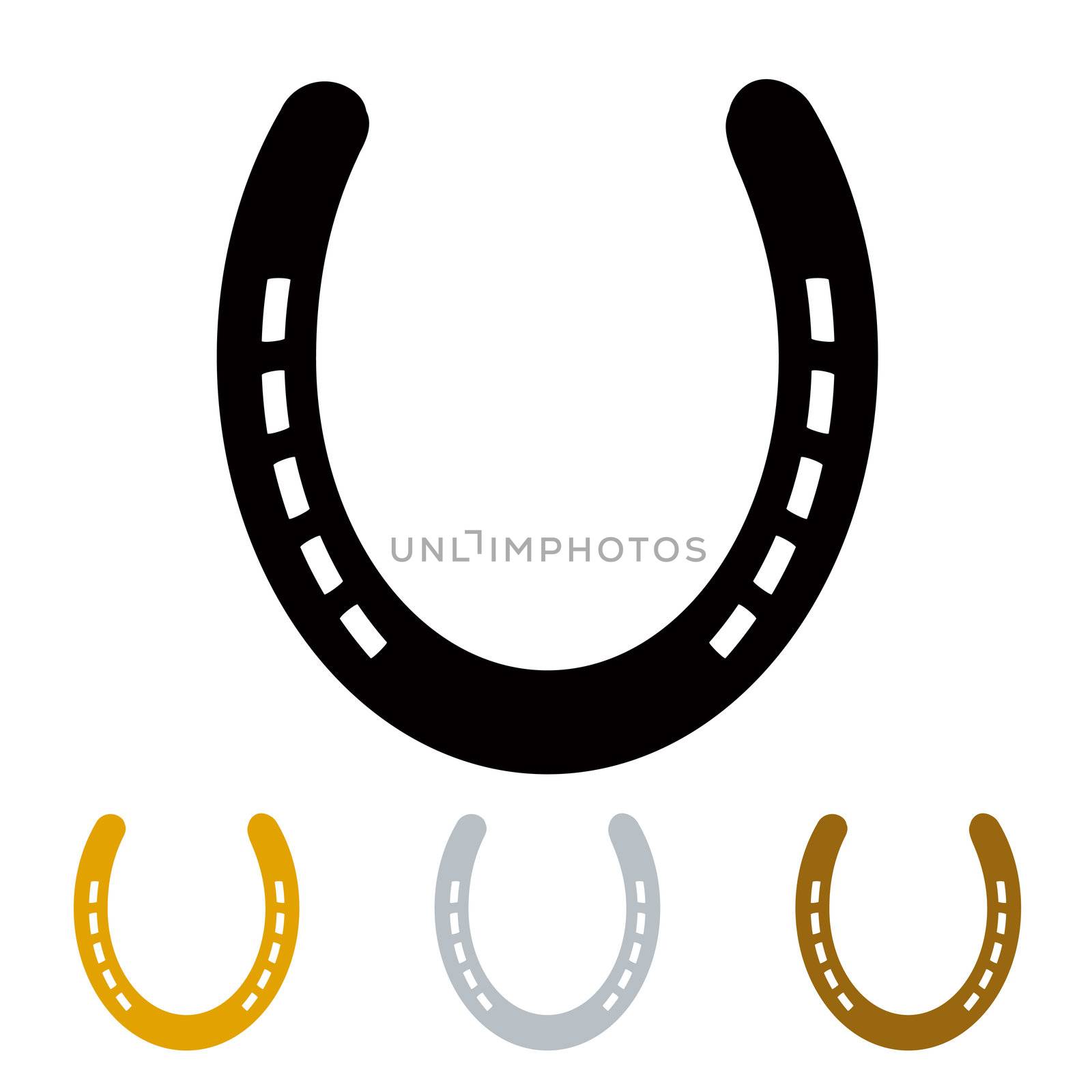 silhouette lucky irish horseshoe in black gold and silver