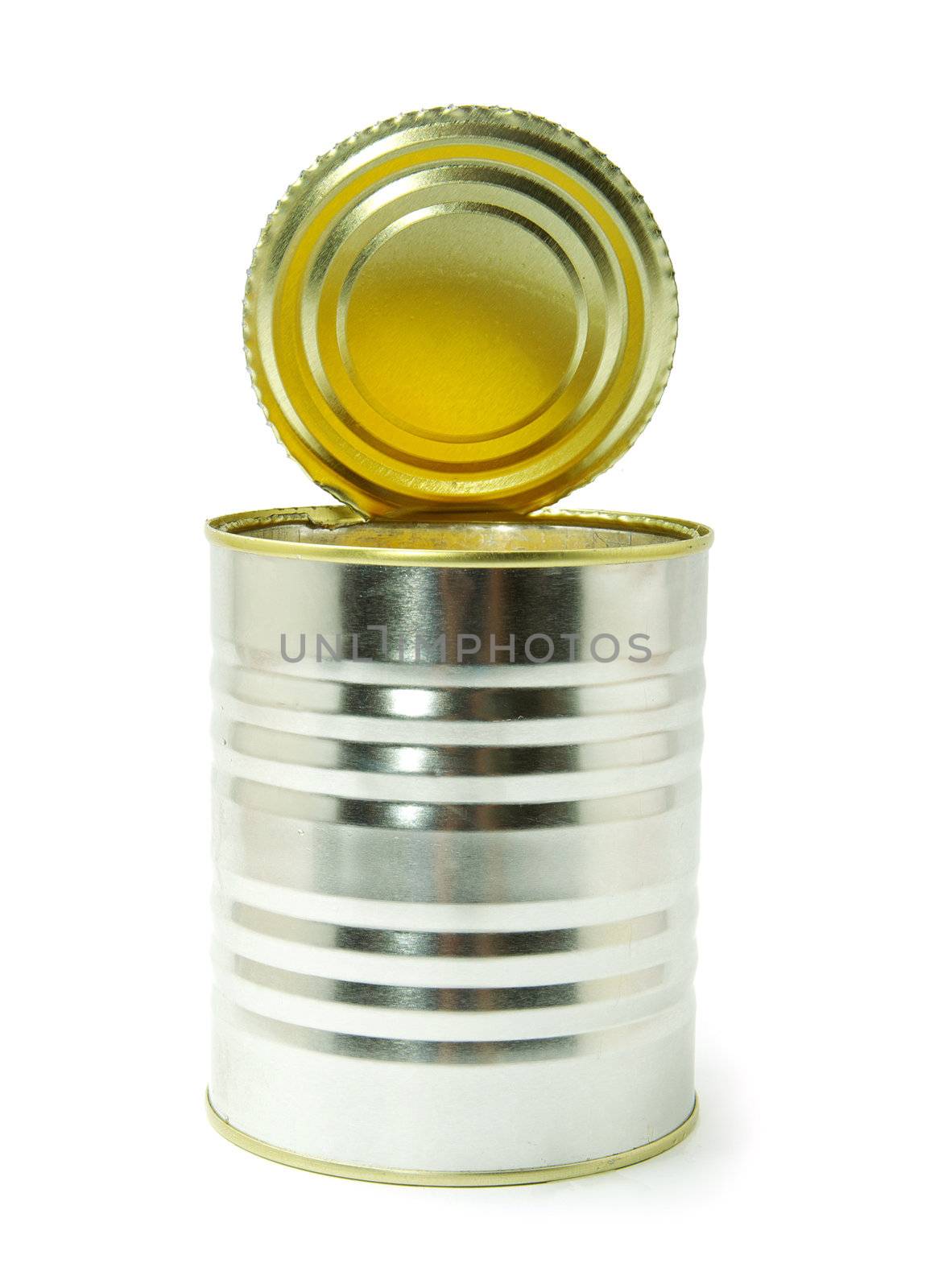 one shiny food  on white background