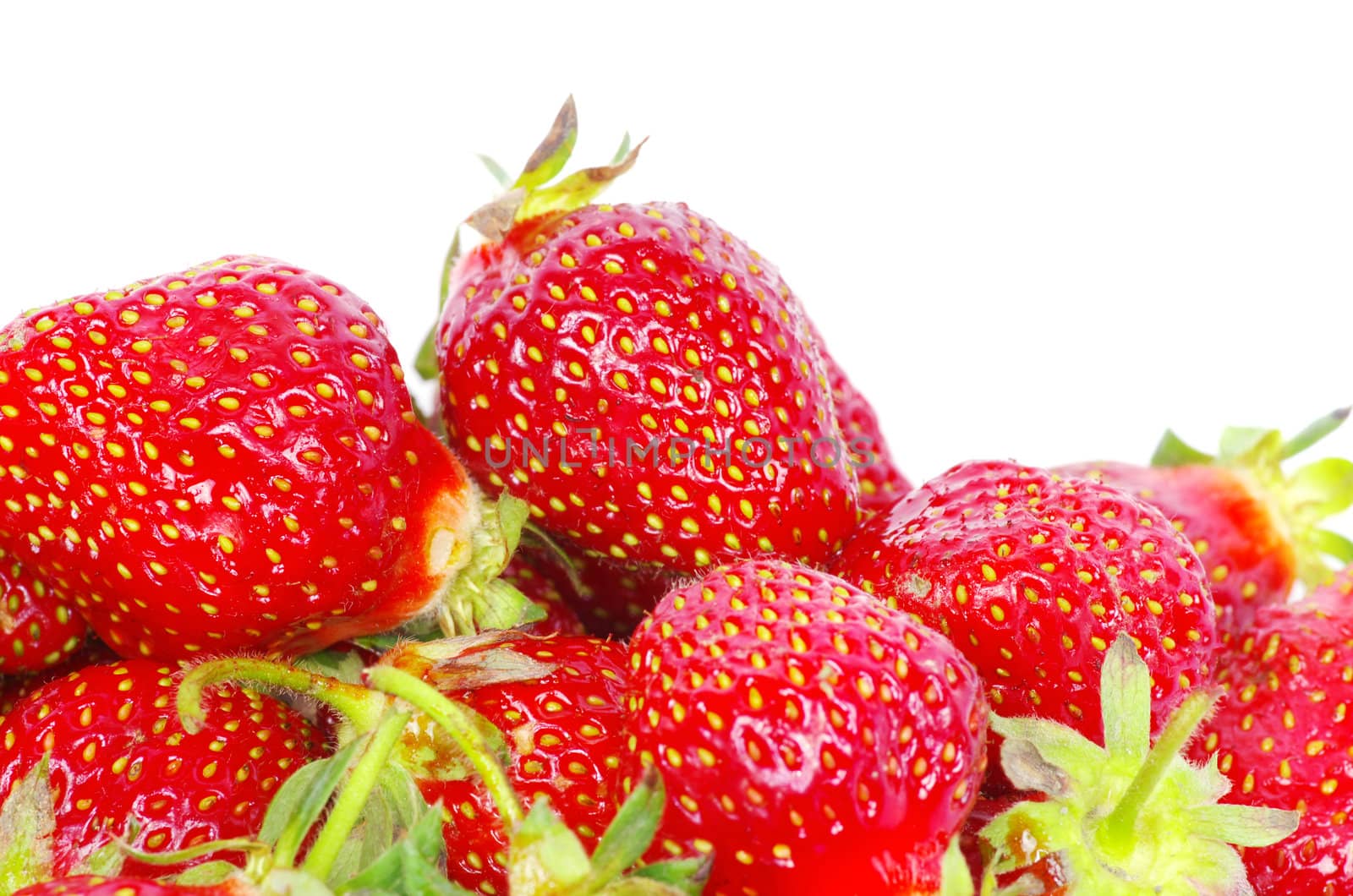 strawberries isolated on white