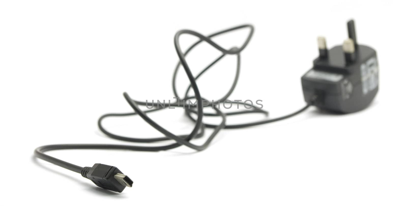 a cell phone charger, with focusing on the tip of charger. for concept background.