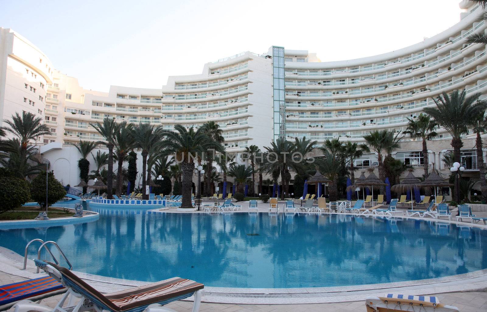 Hotel swimming pool in Sousse, Tunisia