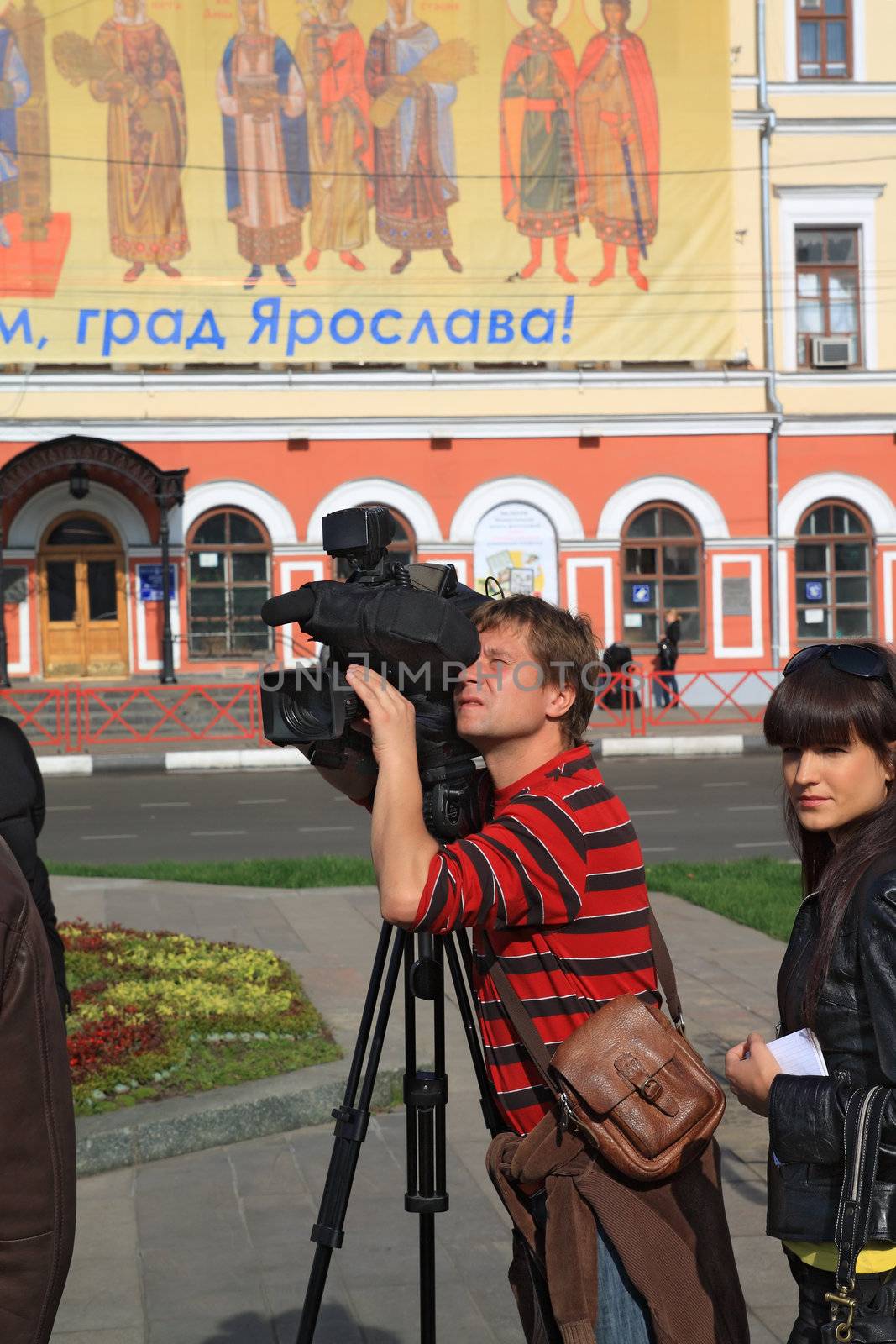 YAROSLAVL, RUSSIA - 11 SEPTEMBER: celebration of the millennium YAroslavl, Russia, September 11, 2010. The Operator on town street.