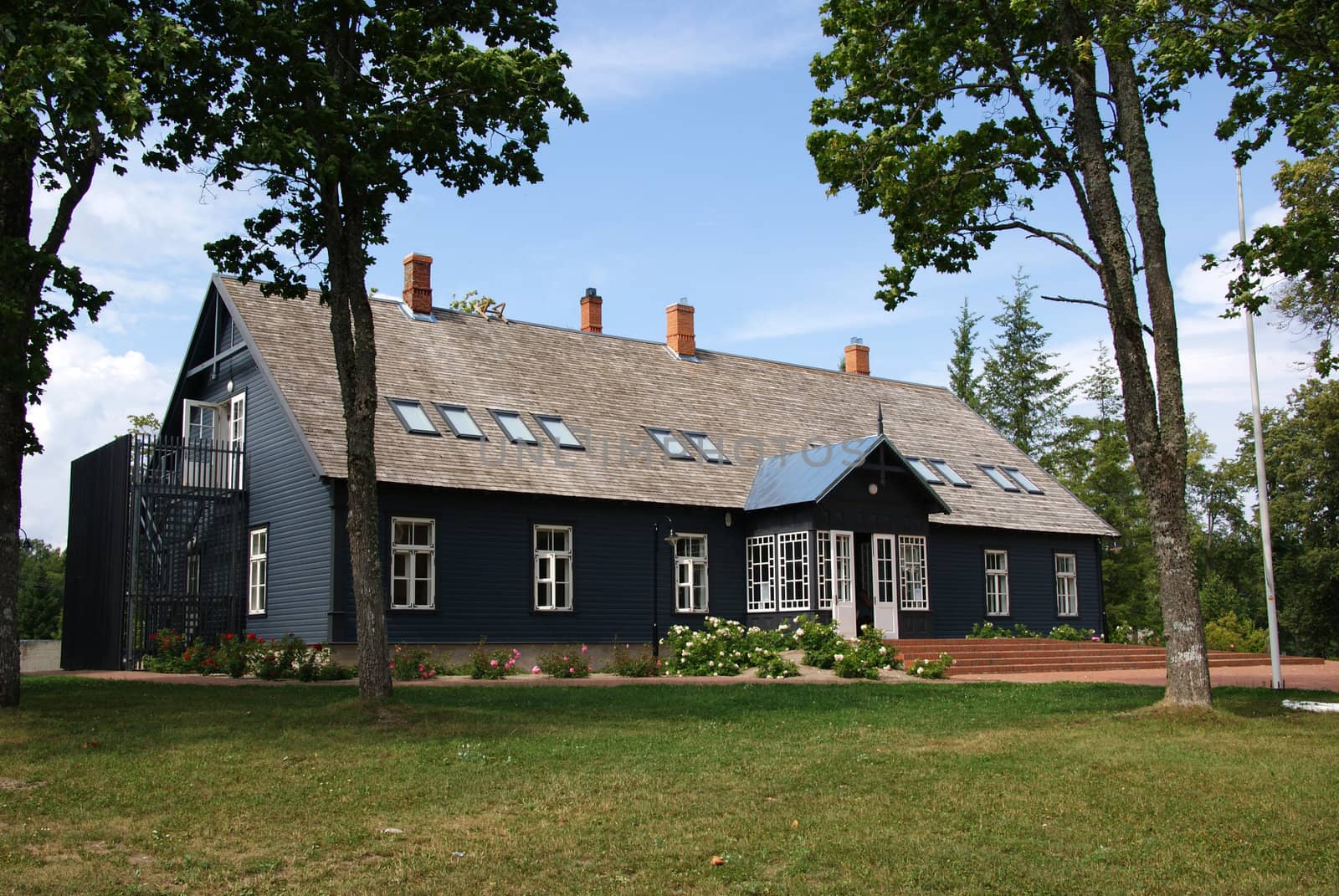 Wooden apartment house in a countryside