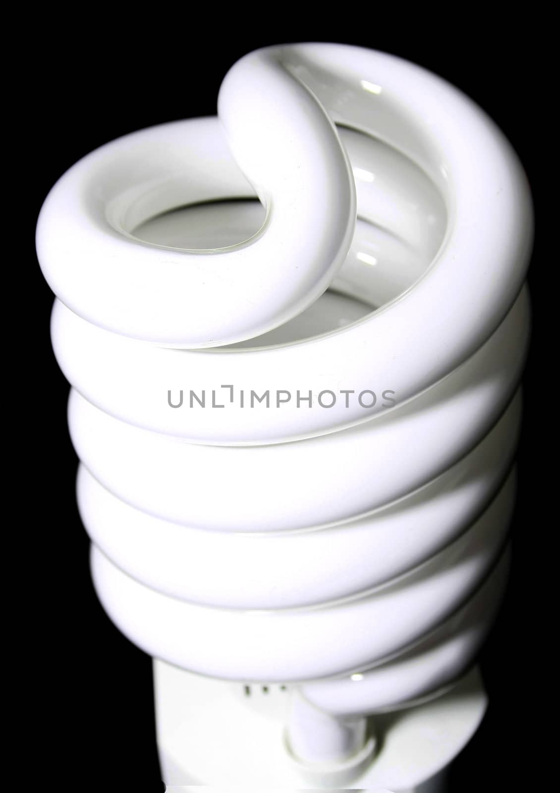 A close up of a CFL bulb