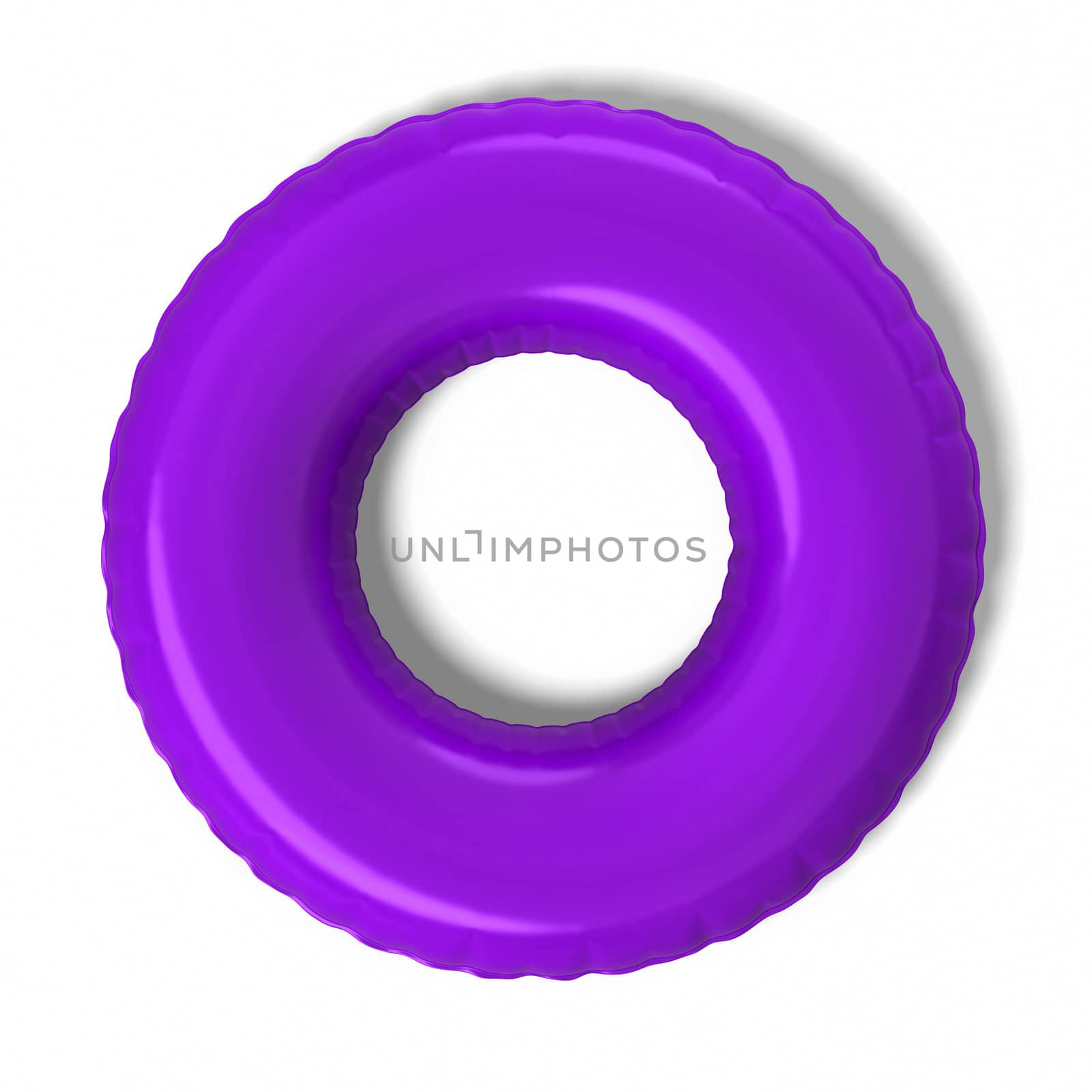3d rendered inner tube on white background.