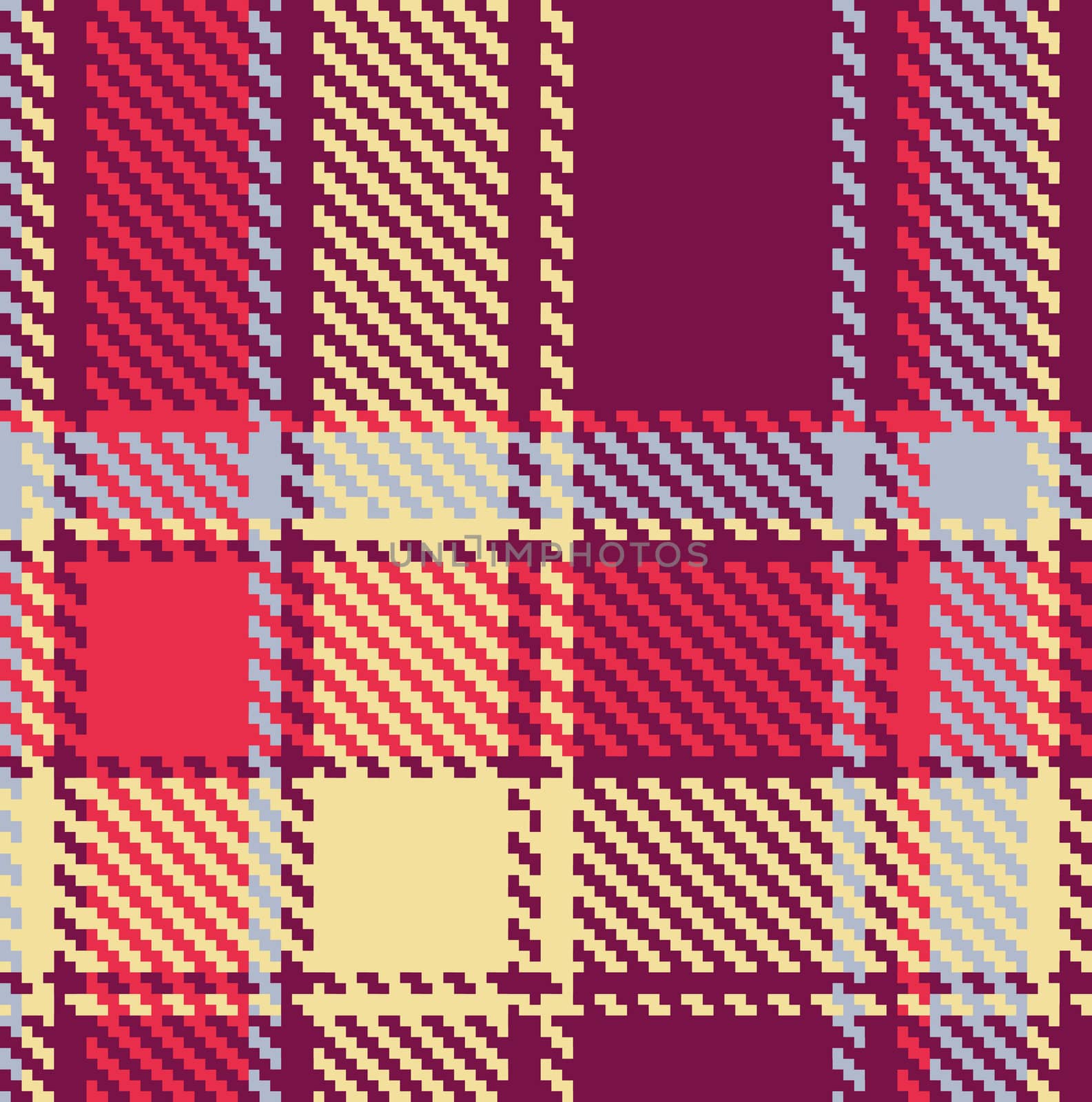 Seamless checkered vector red, blue, yellow, violet pattern 