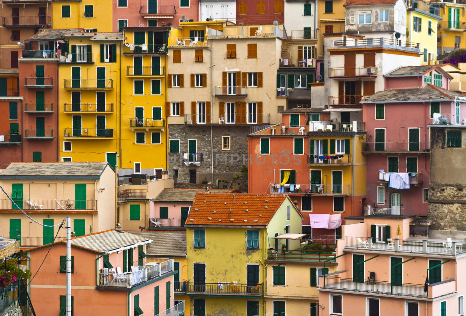 Colourful texture of  Manarola village of Cinque Terre - Italy.  by kasto