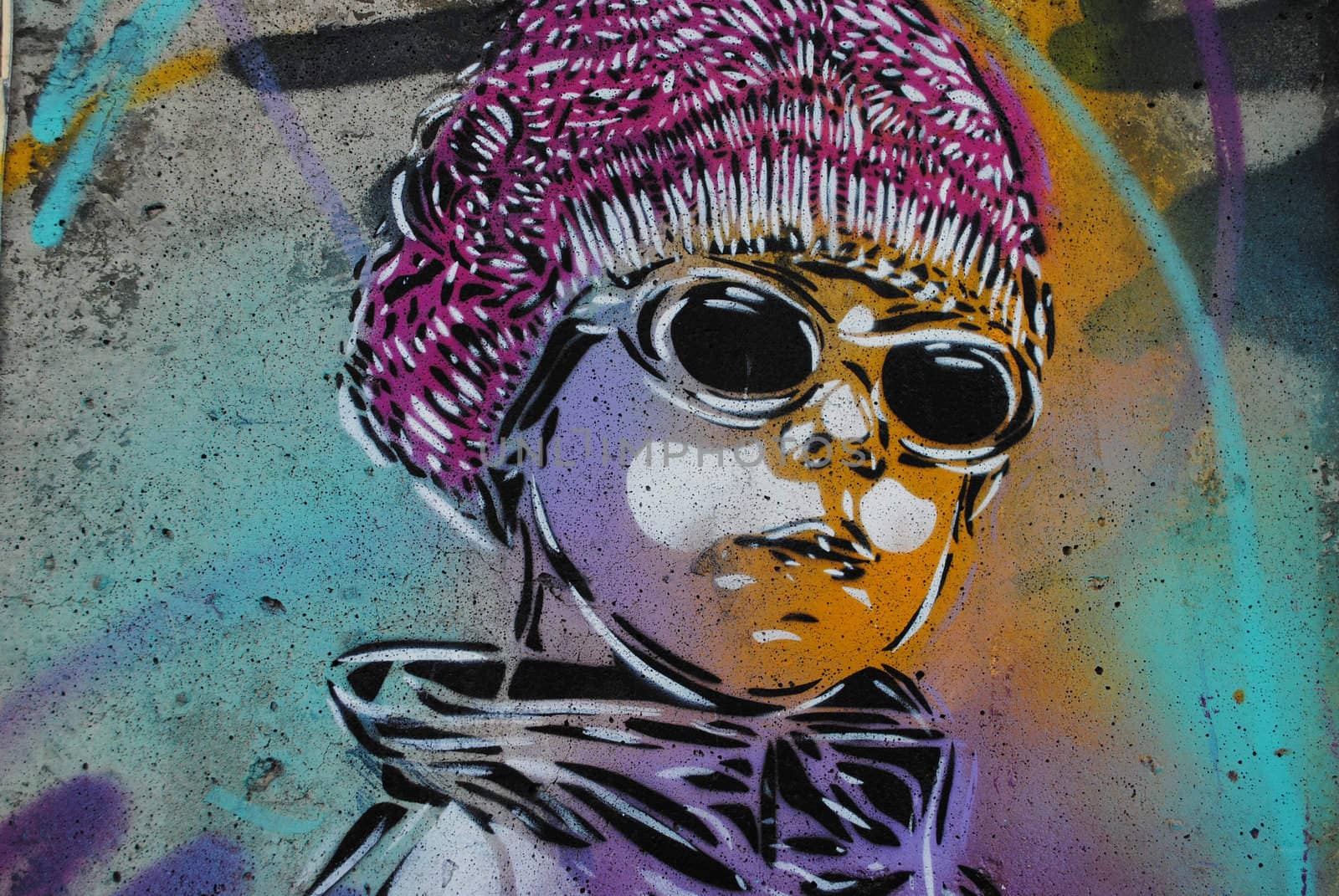 A hip graffiti character with sunglasses.