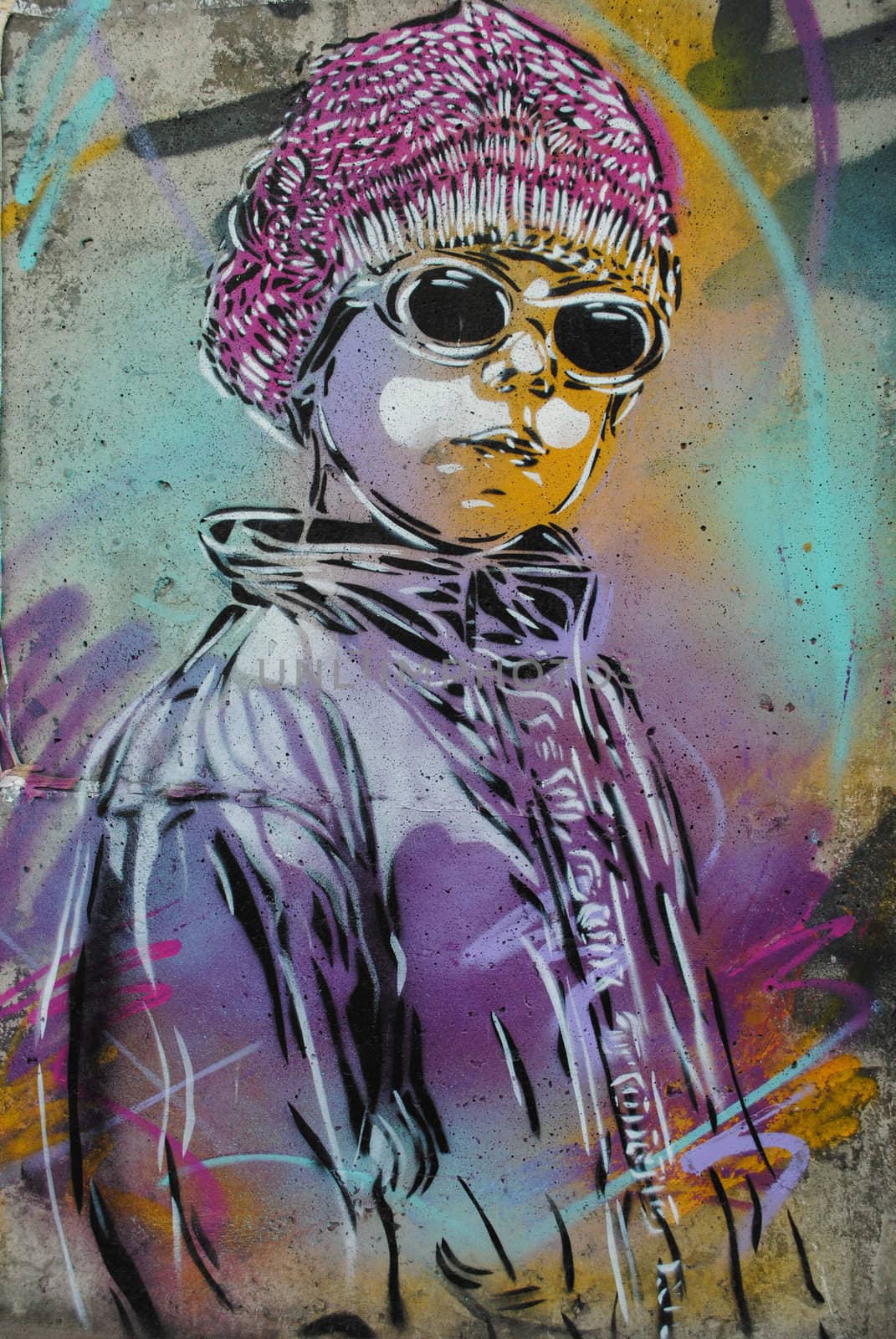 A hip graffiti character with sunglasses.