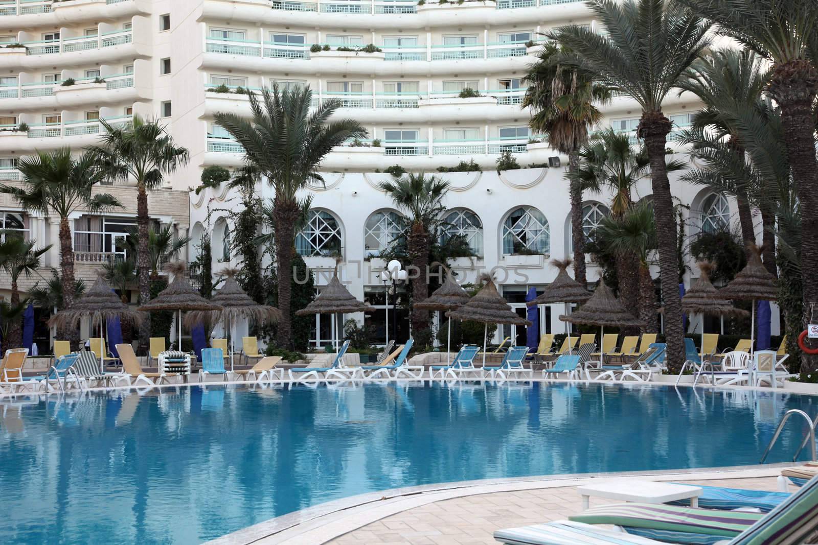Hotel swimming pool in Sousse, Tunisia