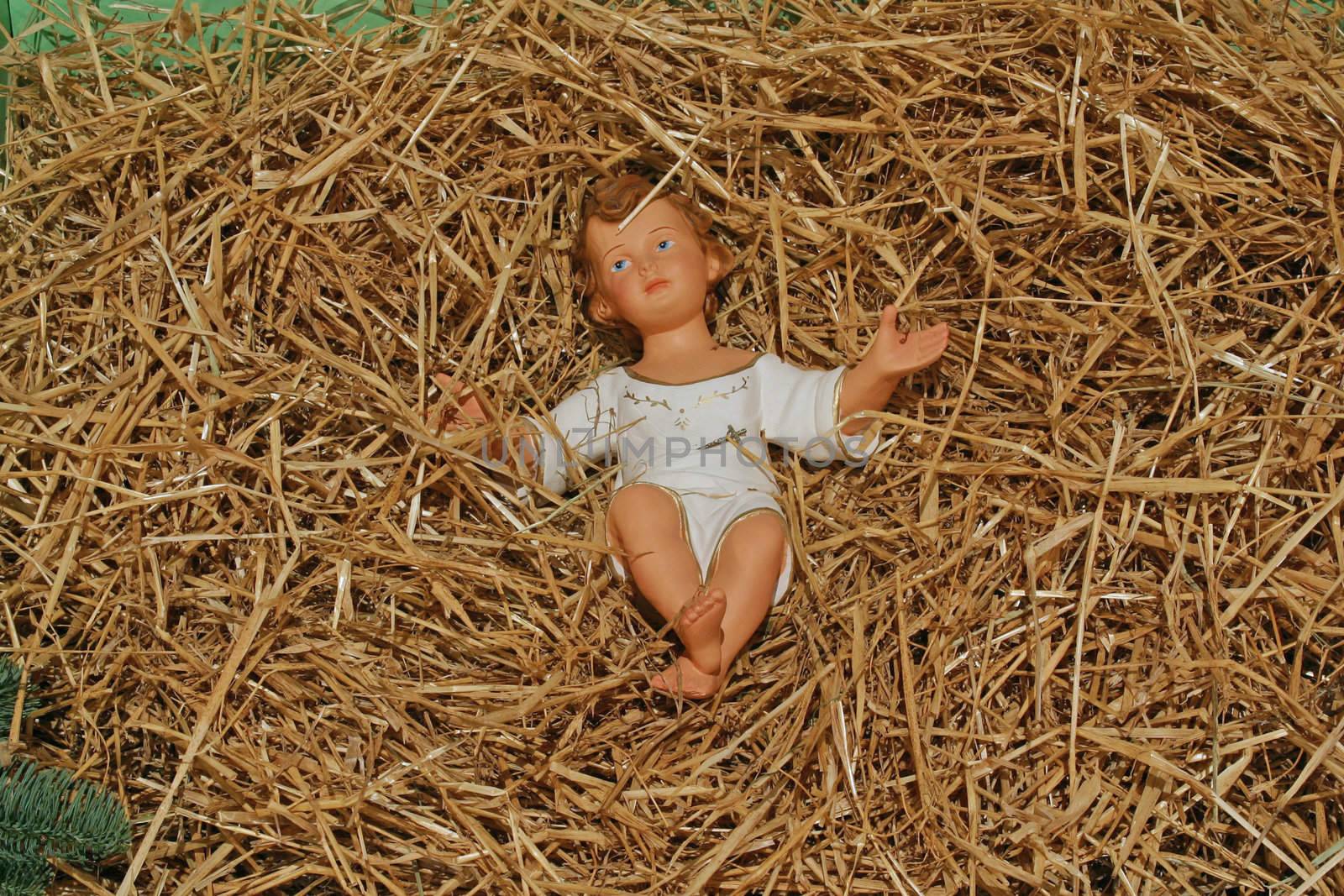 A baby Jesus figure on Christmas