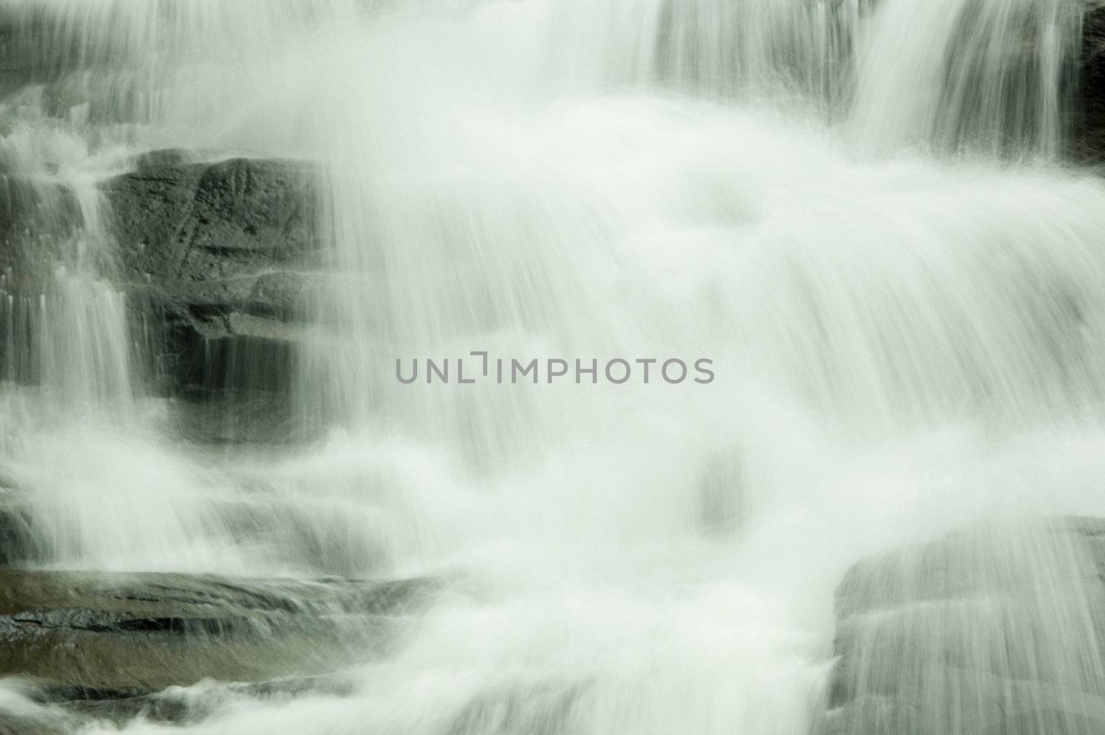 japanese garden waterfall, black and white