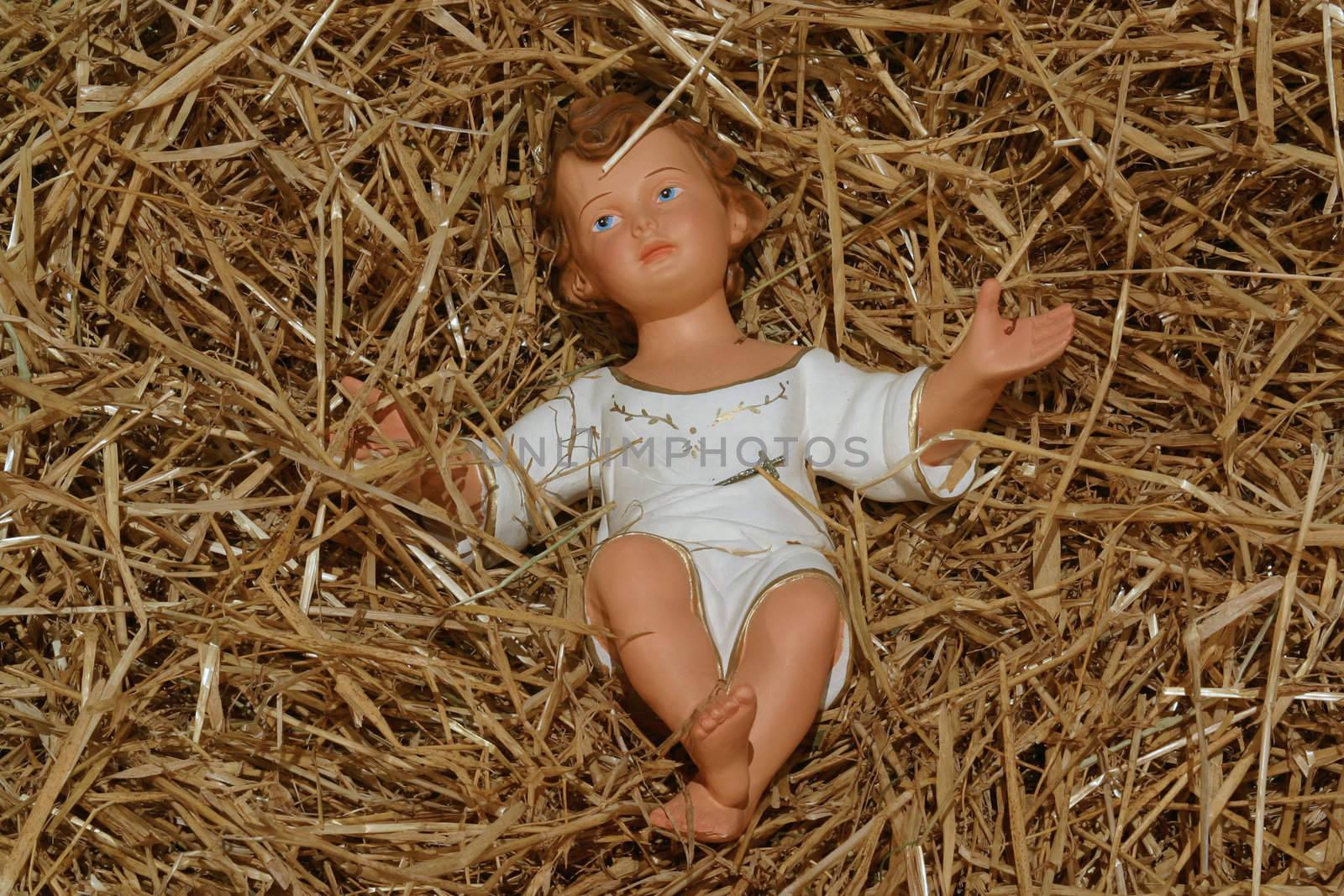 A baby Jesus figure on Christmas