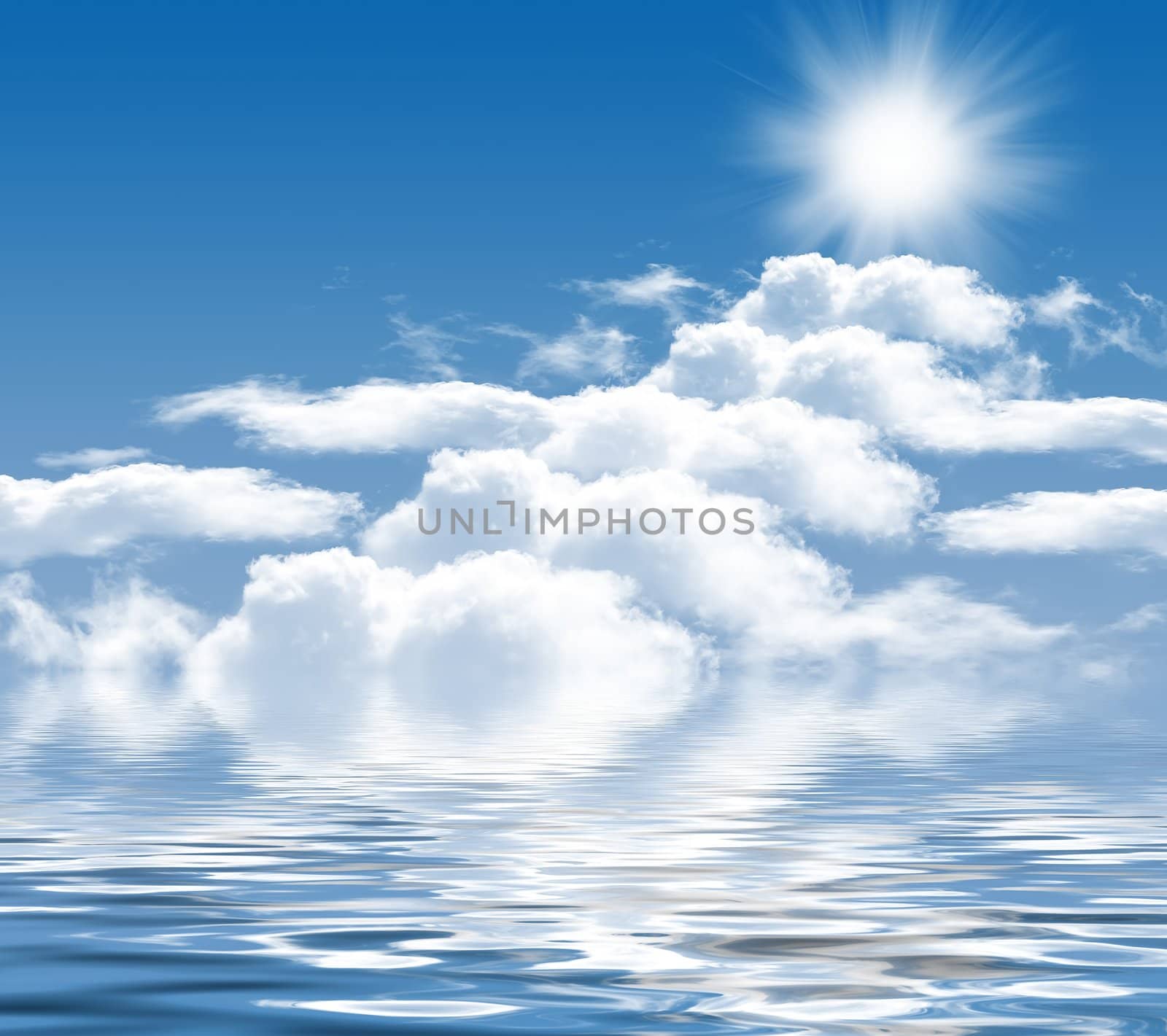 Photo of clouds and sun in the background