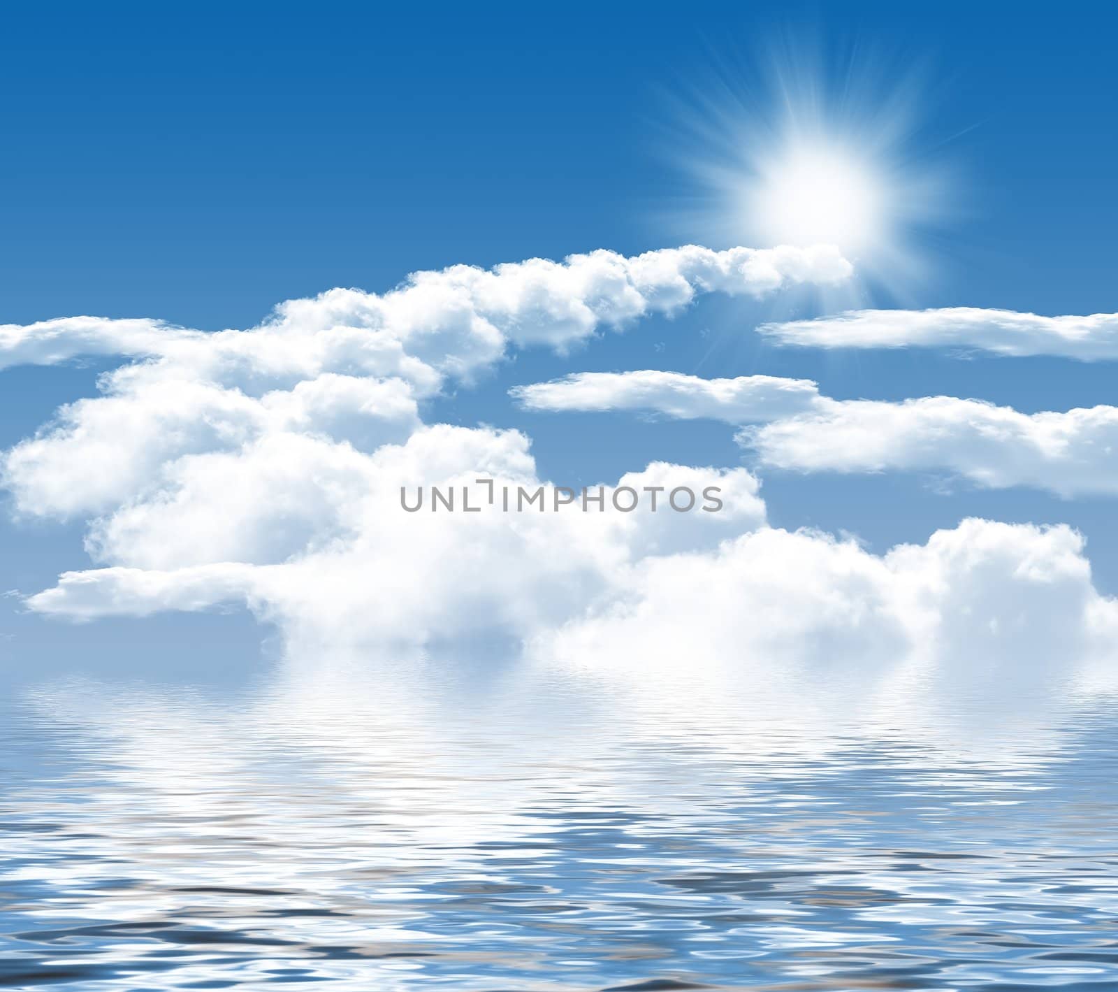 Photo of clouds and sun in the background