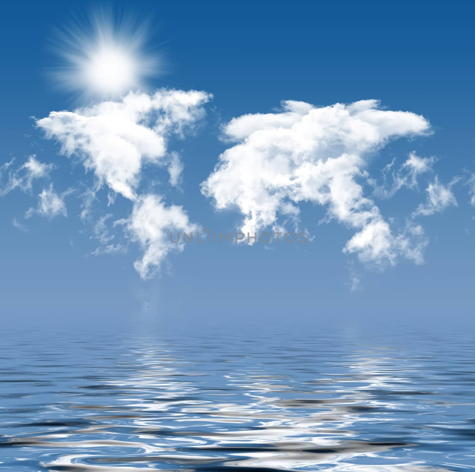 Photo of clouds and sun in the background