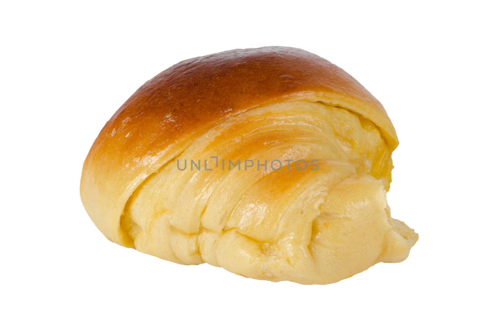 Croissant isolated on white background.