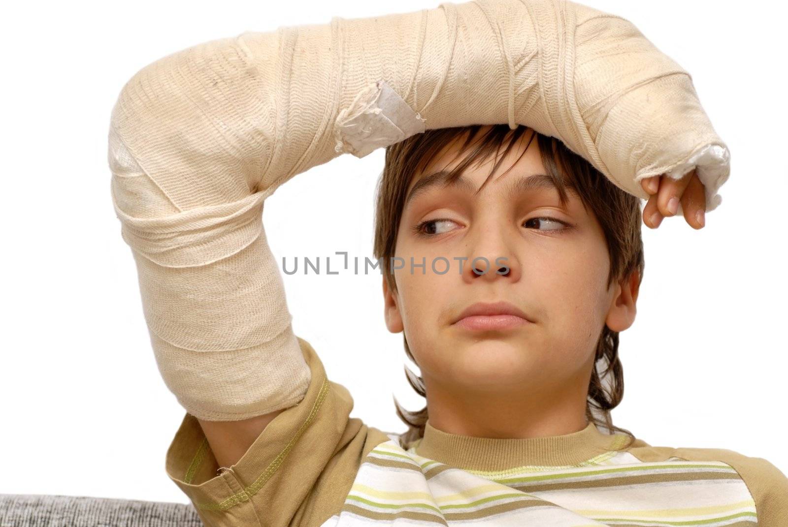 Boy with broken arm by simply