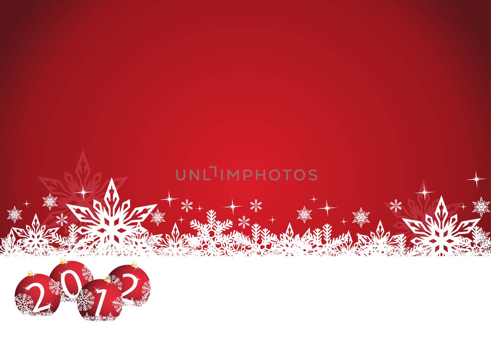 Christmas background with New Year's ball in 2012 vector