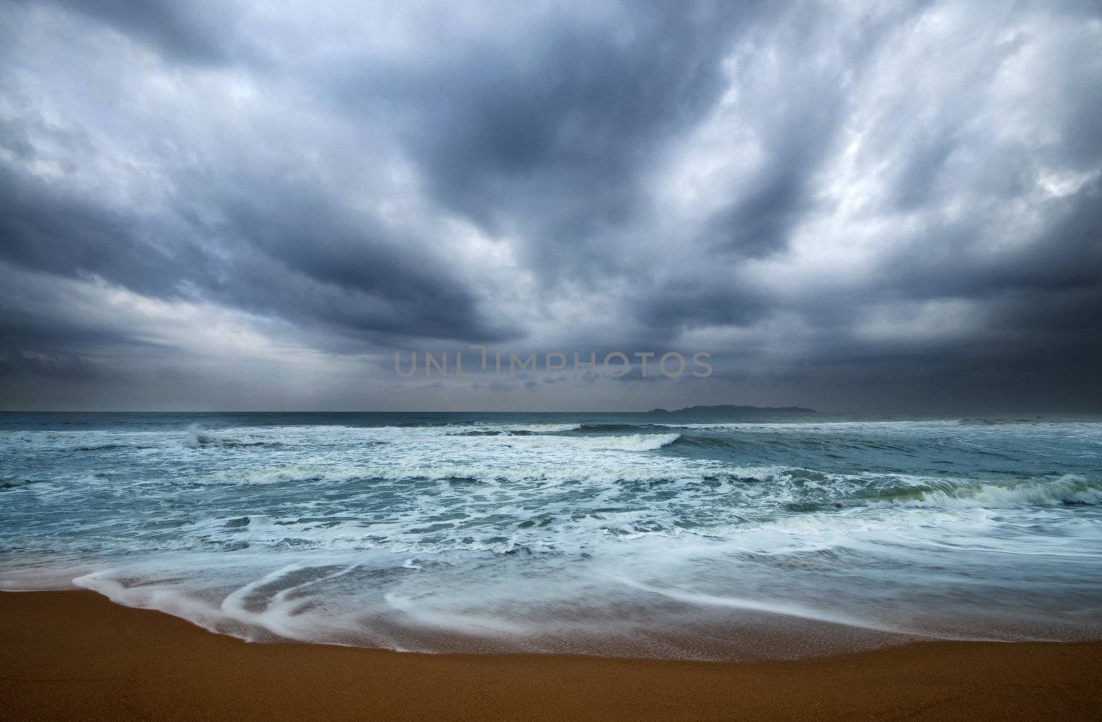 Tropical storm on Marang beach, Terengganu, Malaysia