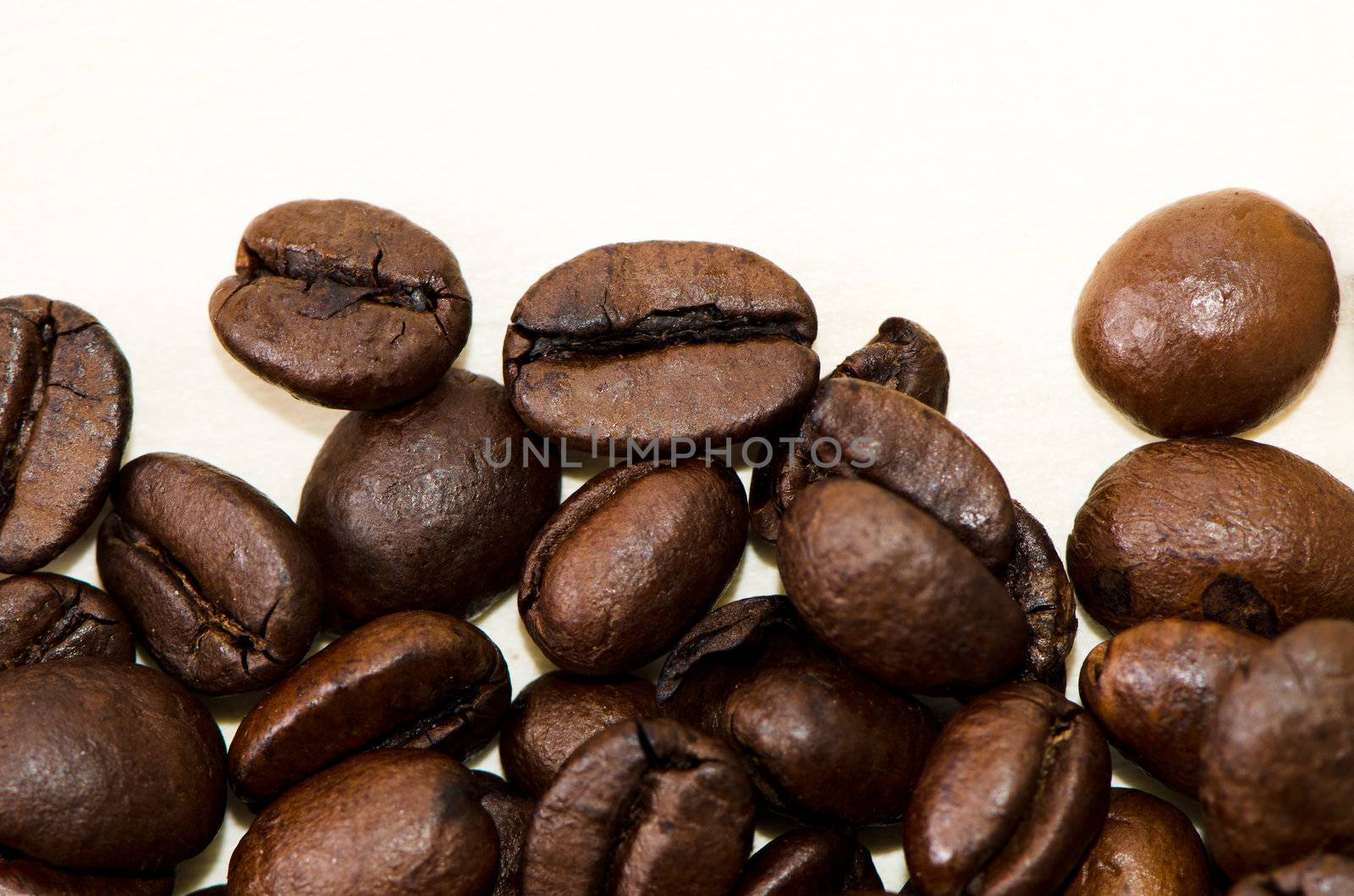 Detailed coffee beans background.