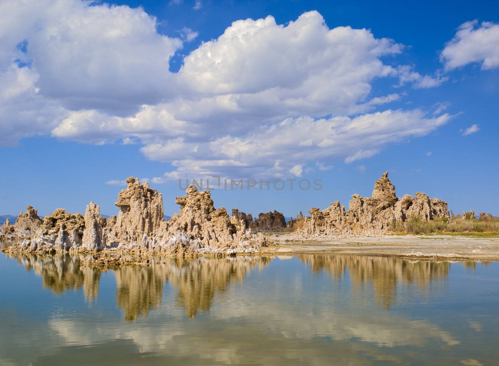 Mono Lake Tufa and Clouds in Summer, Mono County California, USA by CharlesBolin