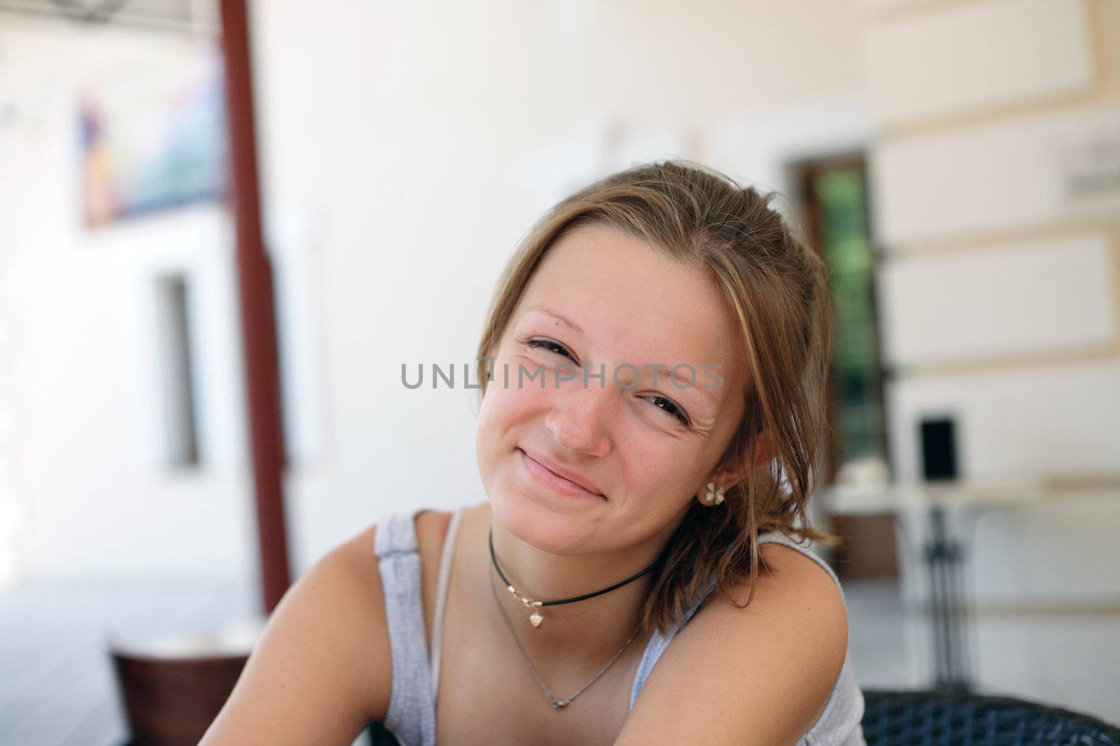 Portrait of beautiful smiling young girl