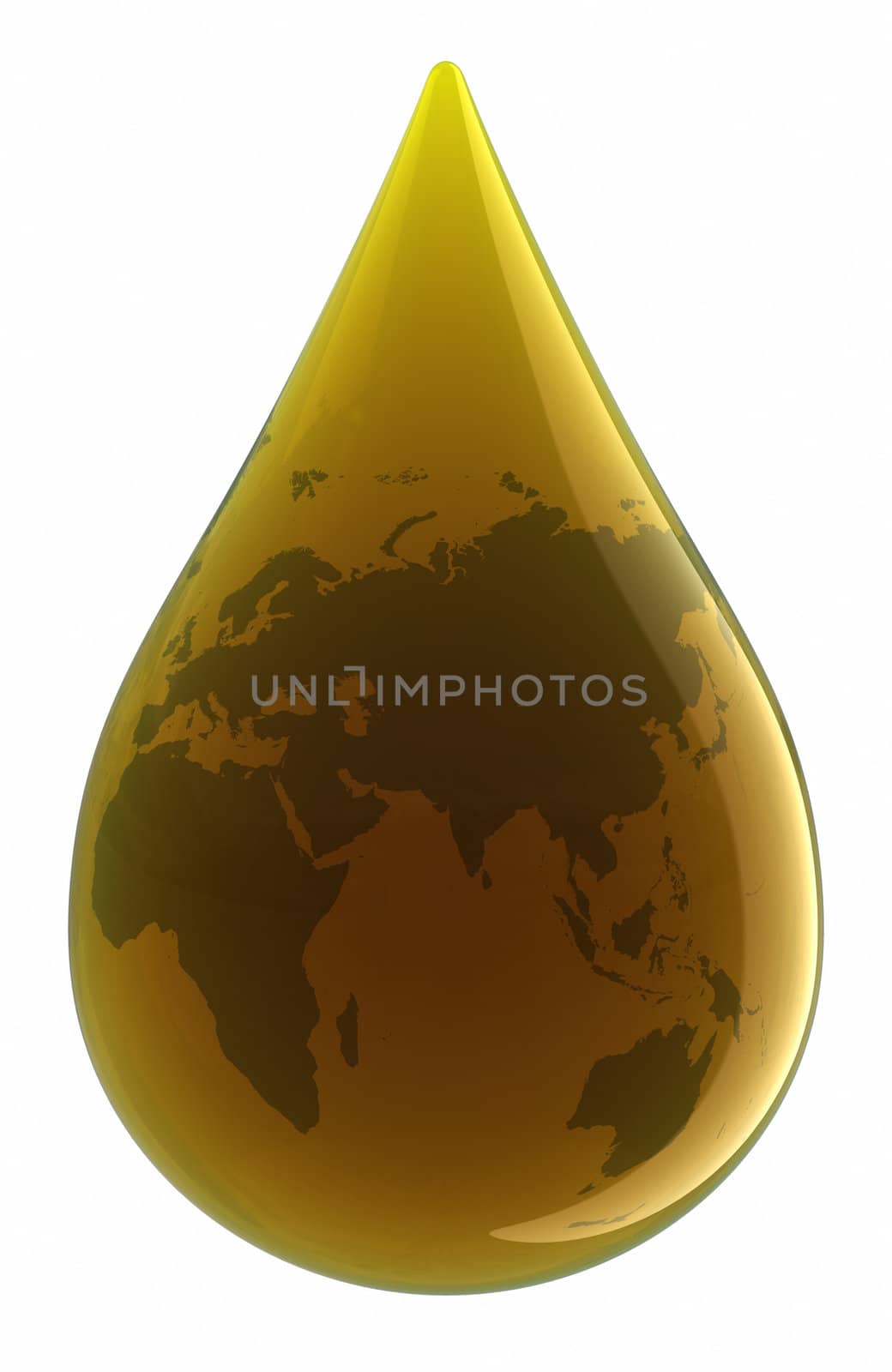 Drop of Oil. Clipping path included.