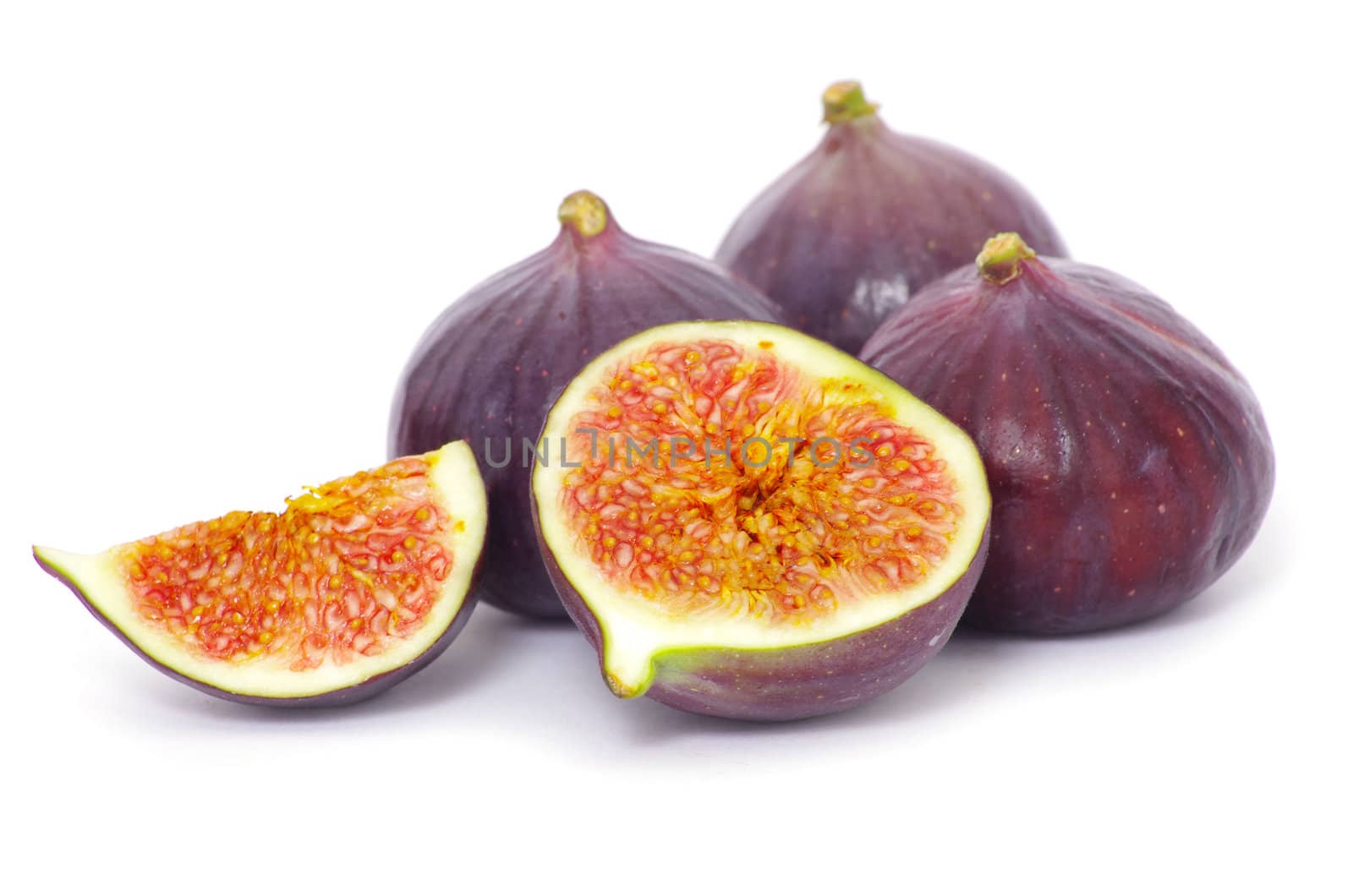 fresh figs isolated on white background