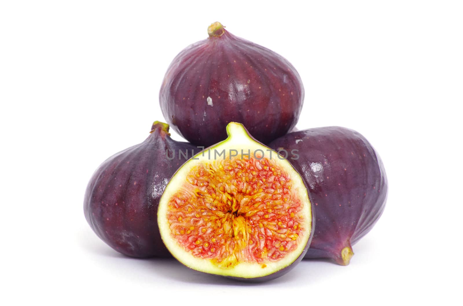 fresh figs isolated on white background