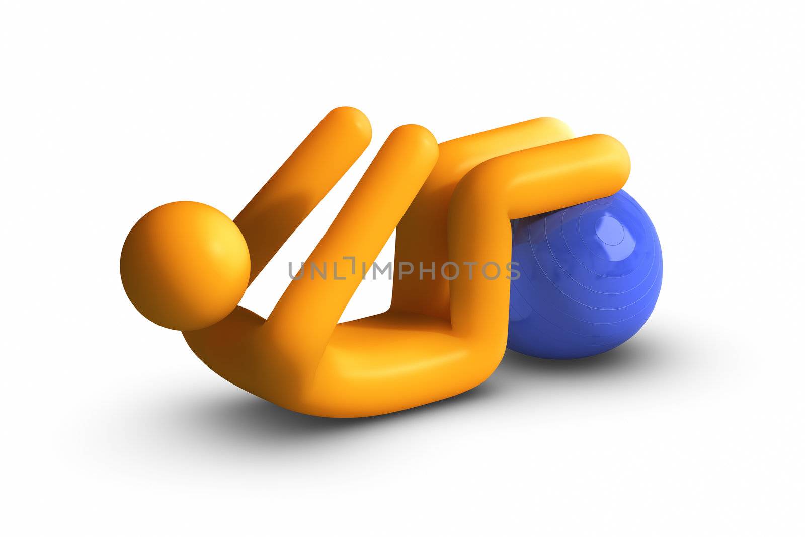 Exercising with fitness ball.
