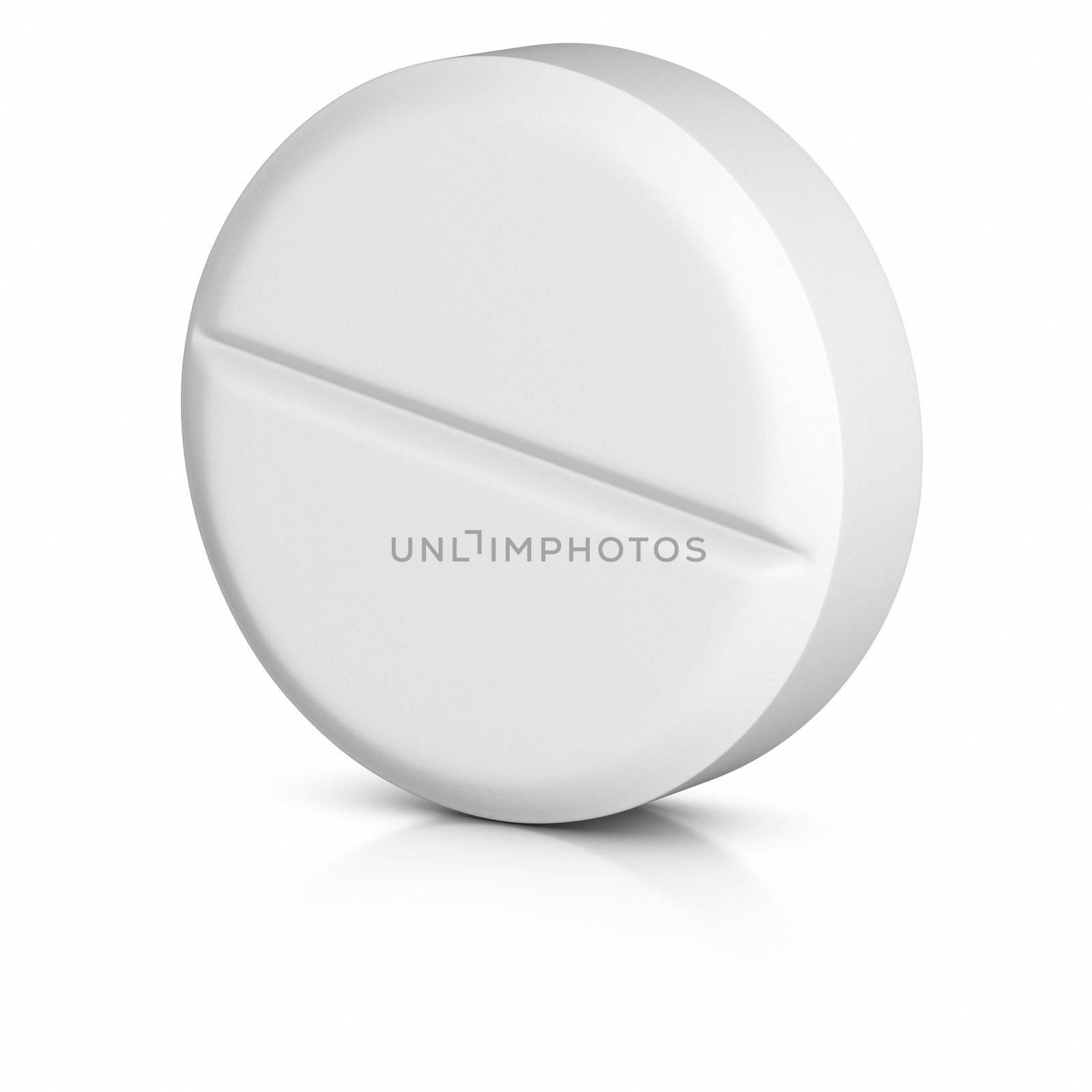 3D rendered pill on white backgrpund