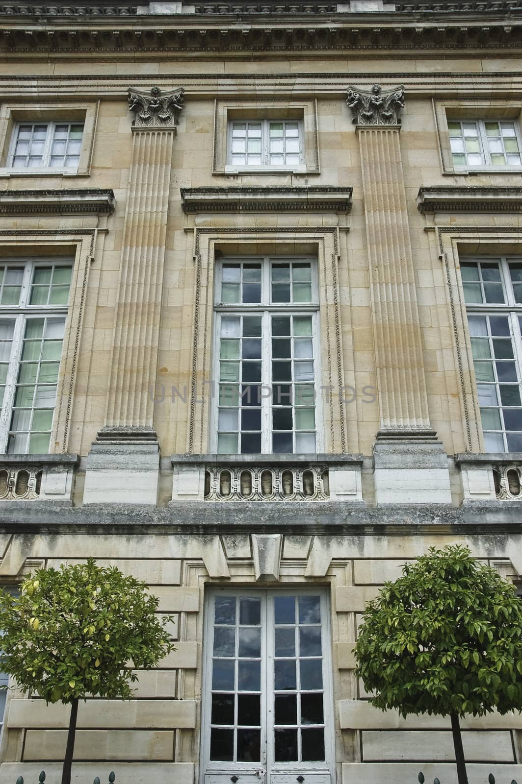 Detail of facade, Petit Trianon chateau, Marie-Antoinette's favorite retreat
